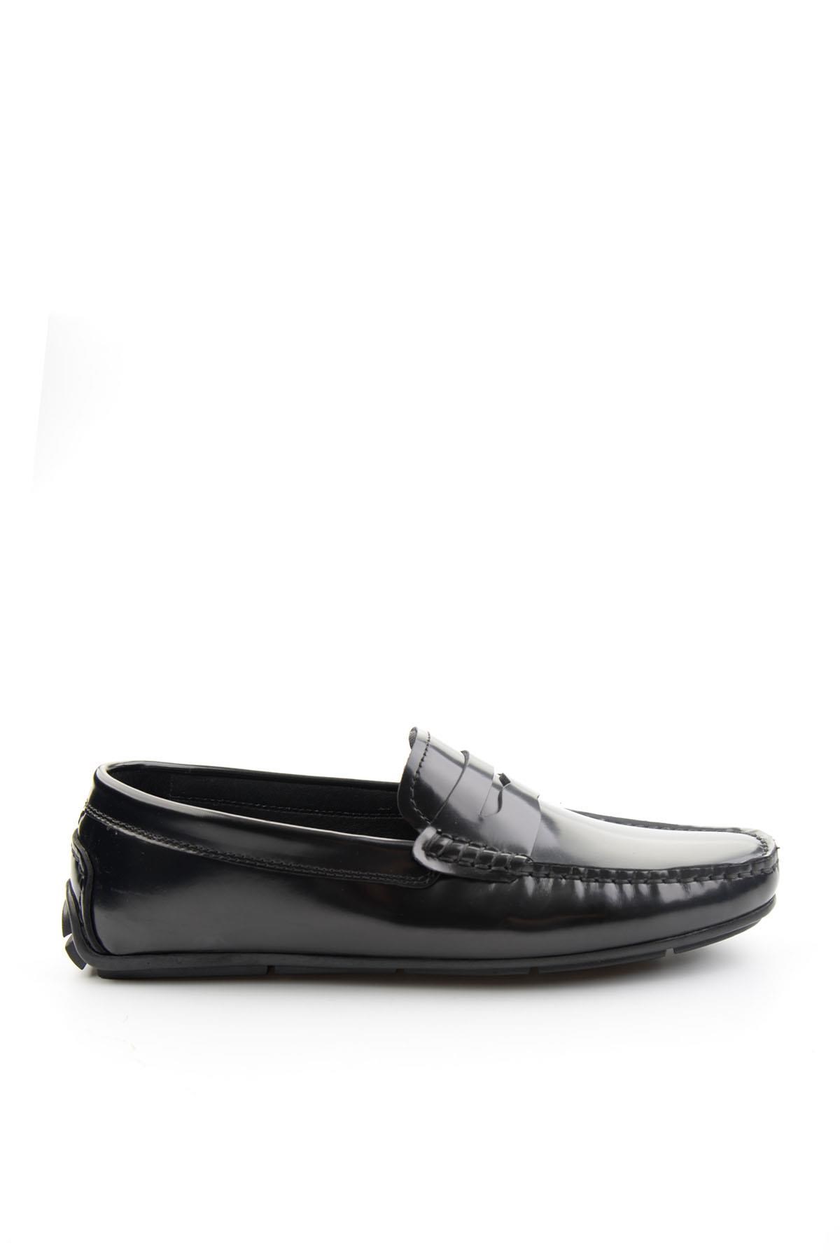 Siyah Hakiki Deri Erkek Loafer Ayakkabı E01648620514