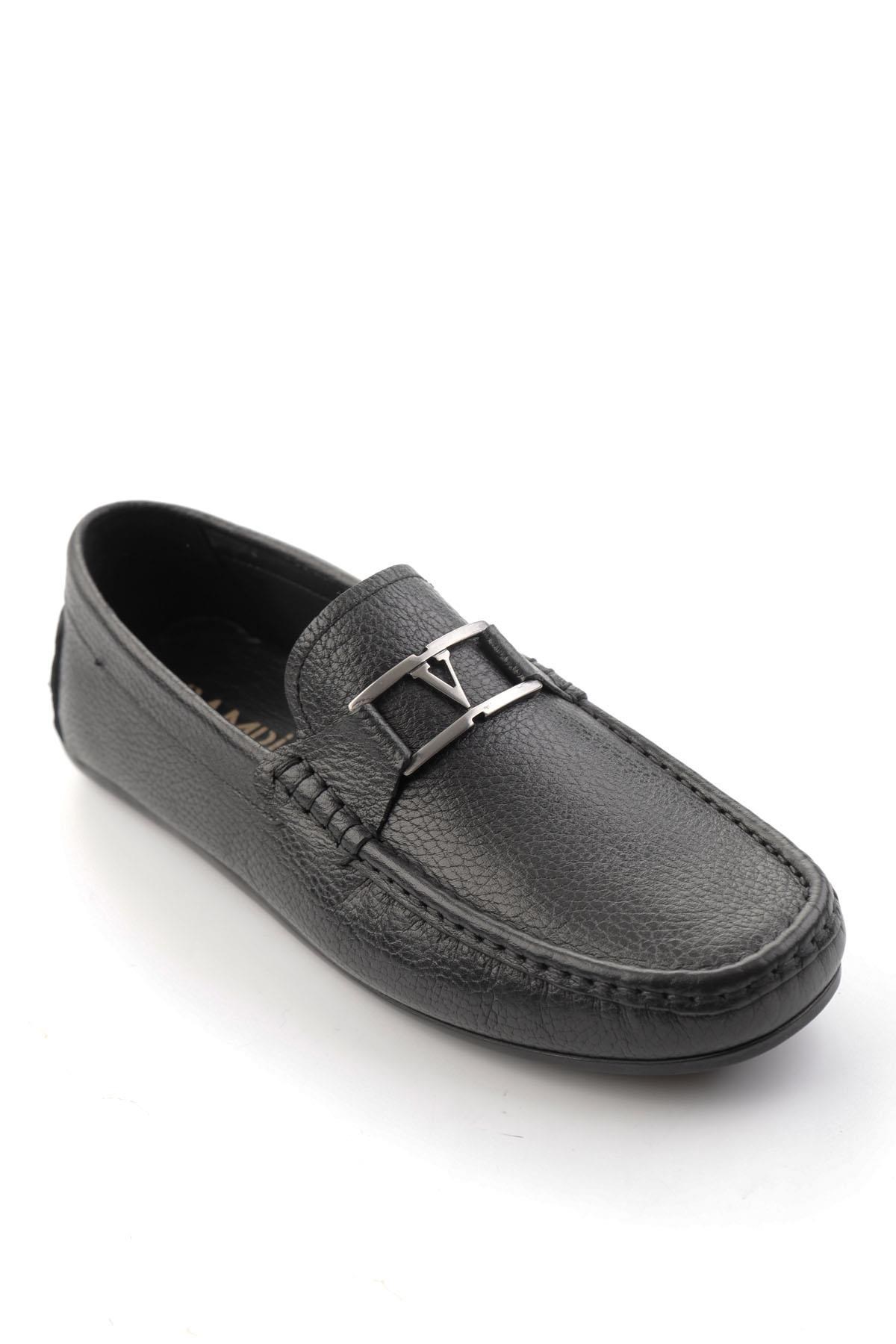 Siyah Hakiki Deri Erkek Loafer Ayakkabı E01648599440