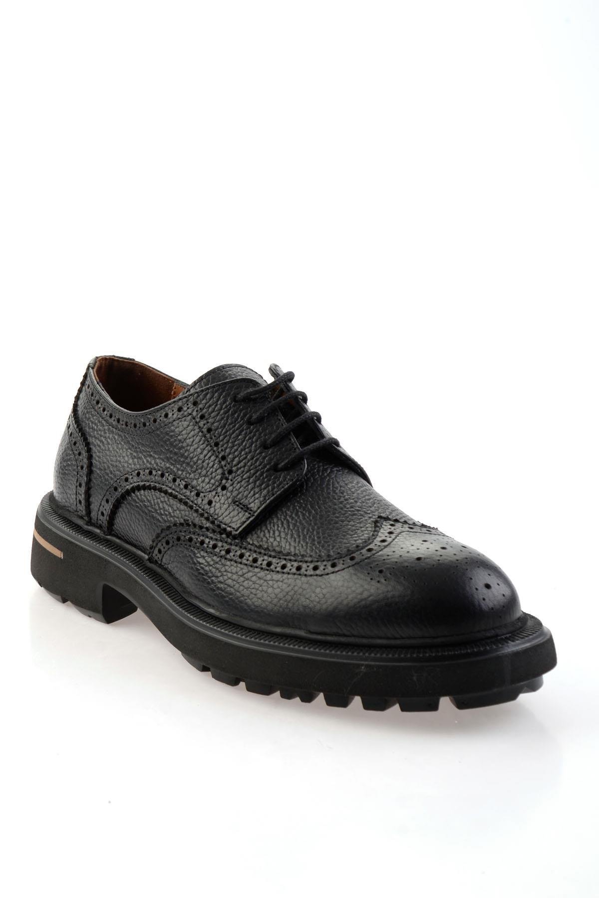Siyah Hakiki Deri Erkek Oxford Ayakkabı E01597000340