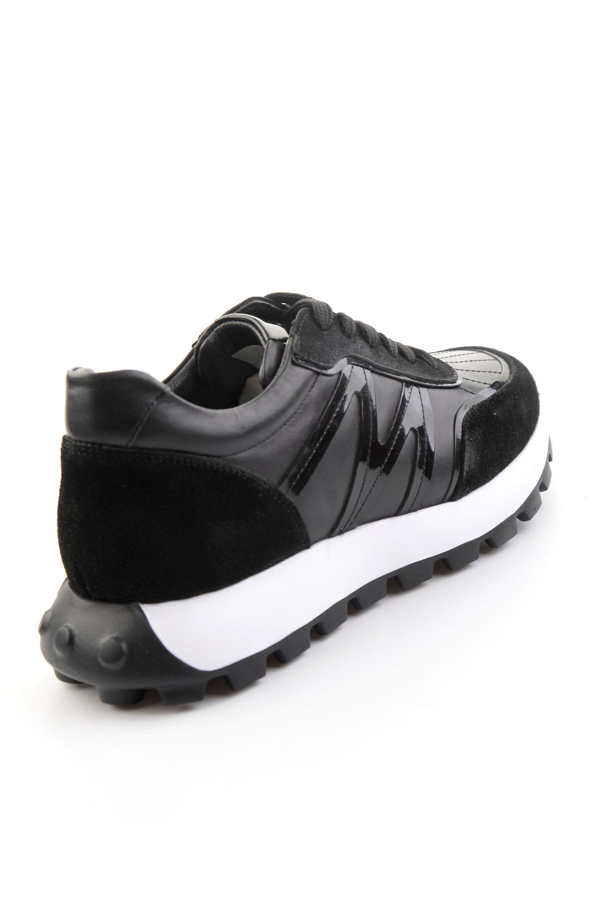 Siyah Hakiki Deri Erkek Sneaker E01011043303