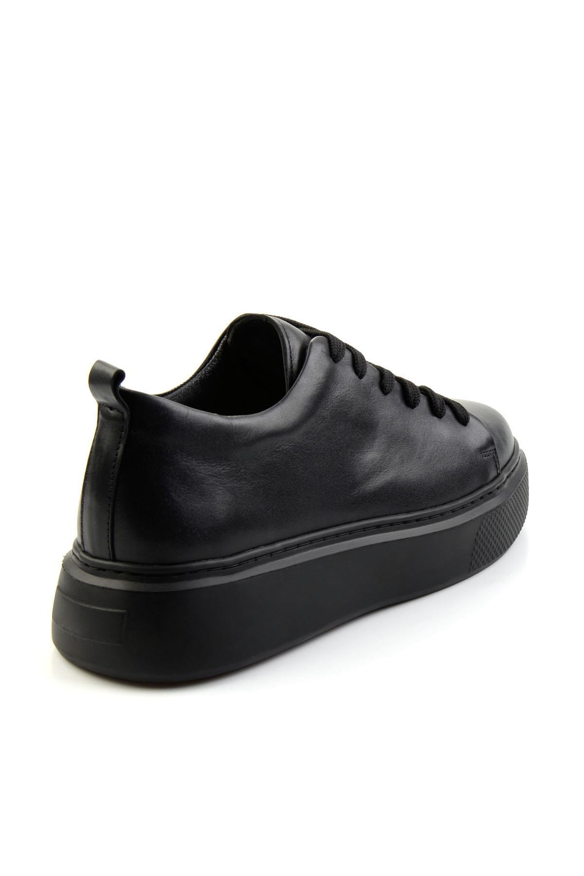 Siyah Hakiki Deri Erkek Sneaker E01011032503