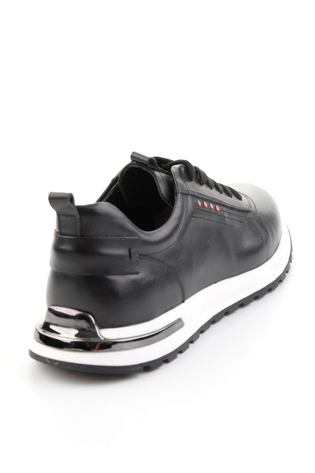 Siyah Hakiki Deri Erkek Sneaker E01011041841