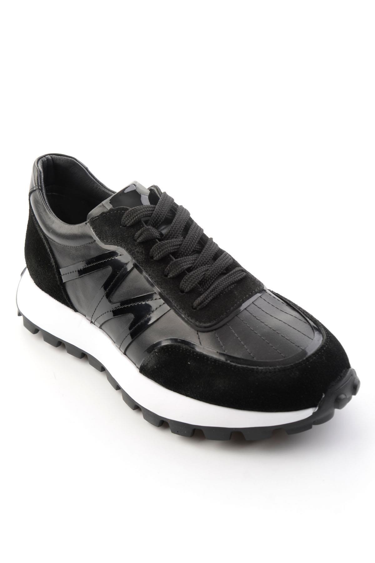 Siyah Hakiki Deri Erkek Sneaker E01011043303