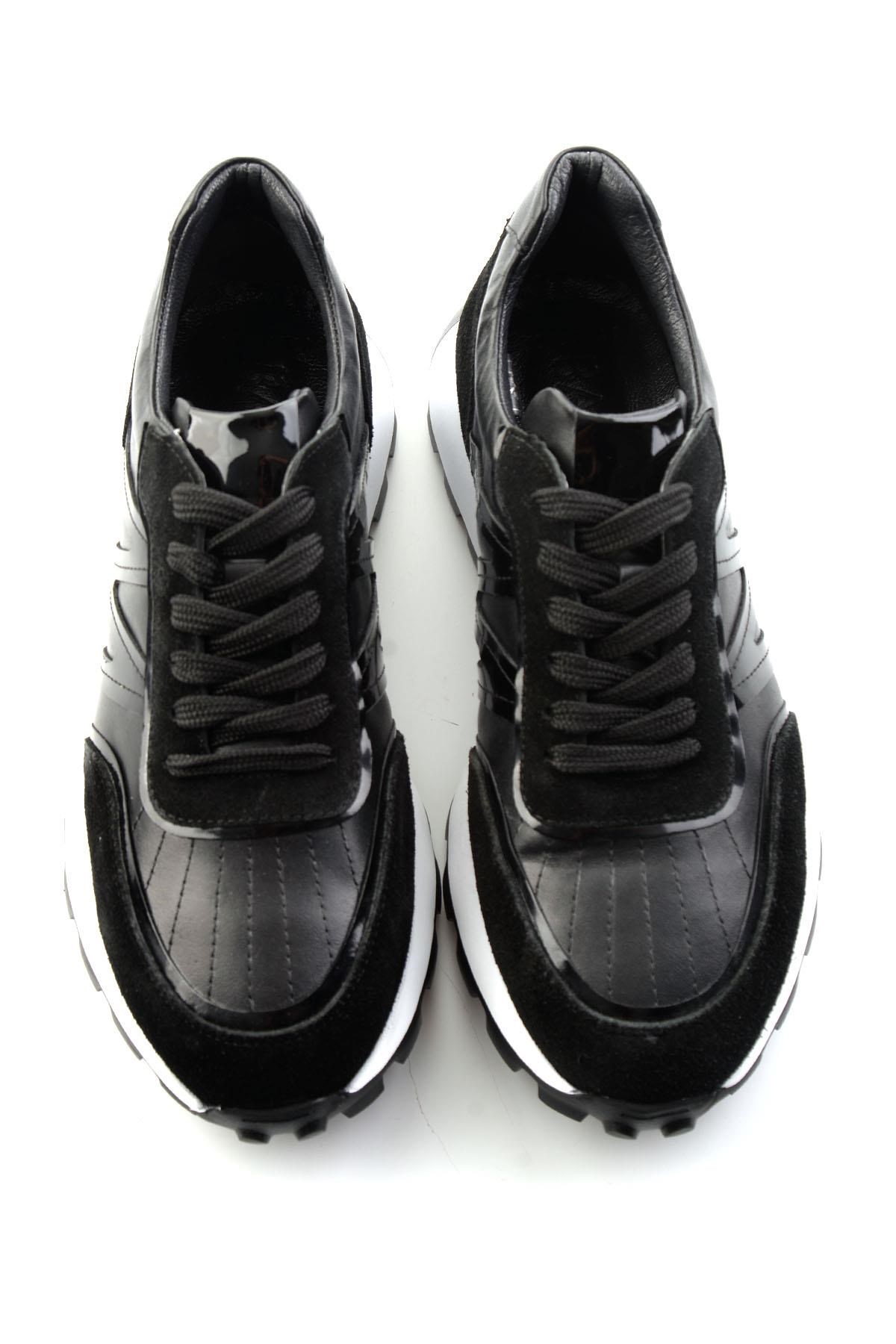 Siyah Hakiki Deri Erkek Sneaker E01011043303