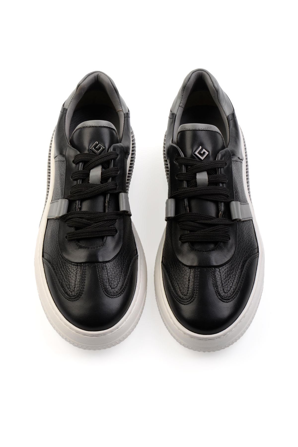 Siyah Hakiki Deri Erkek Sneaker E01075574603