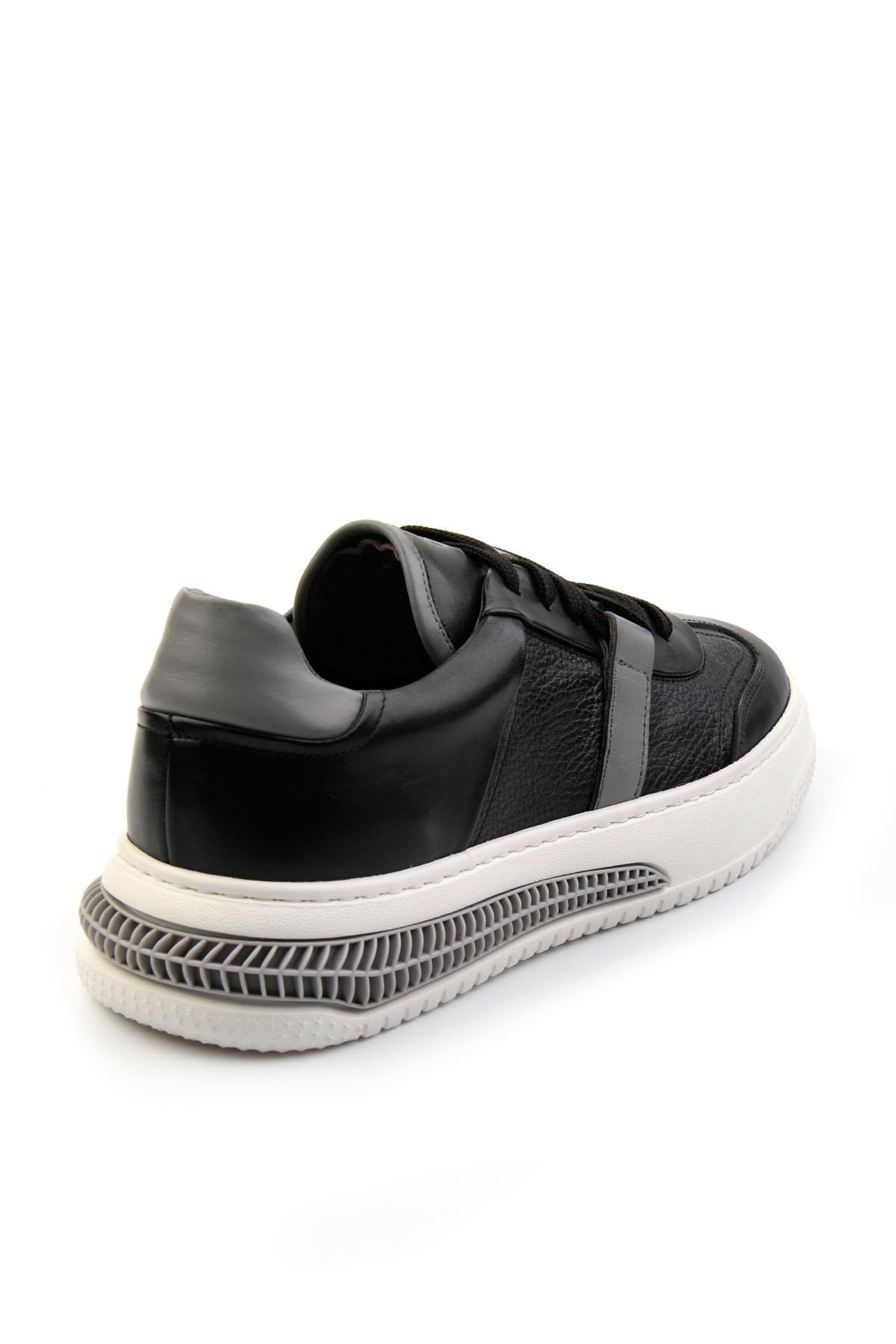 Siyah Hakiki Deri Erkek Sneaker E01075574603