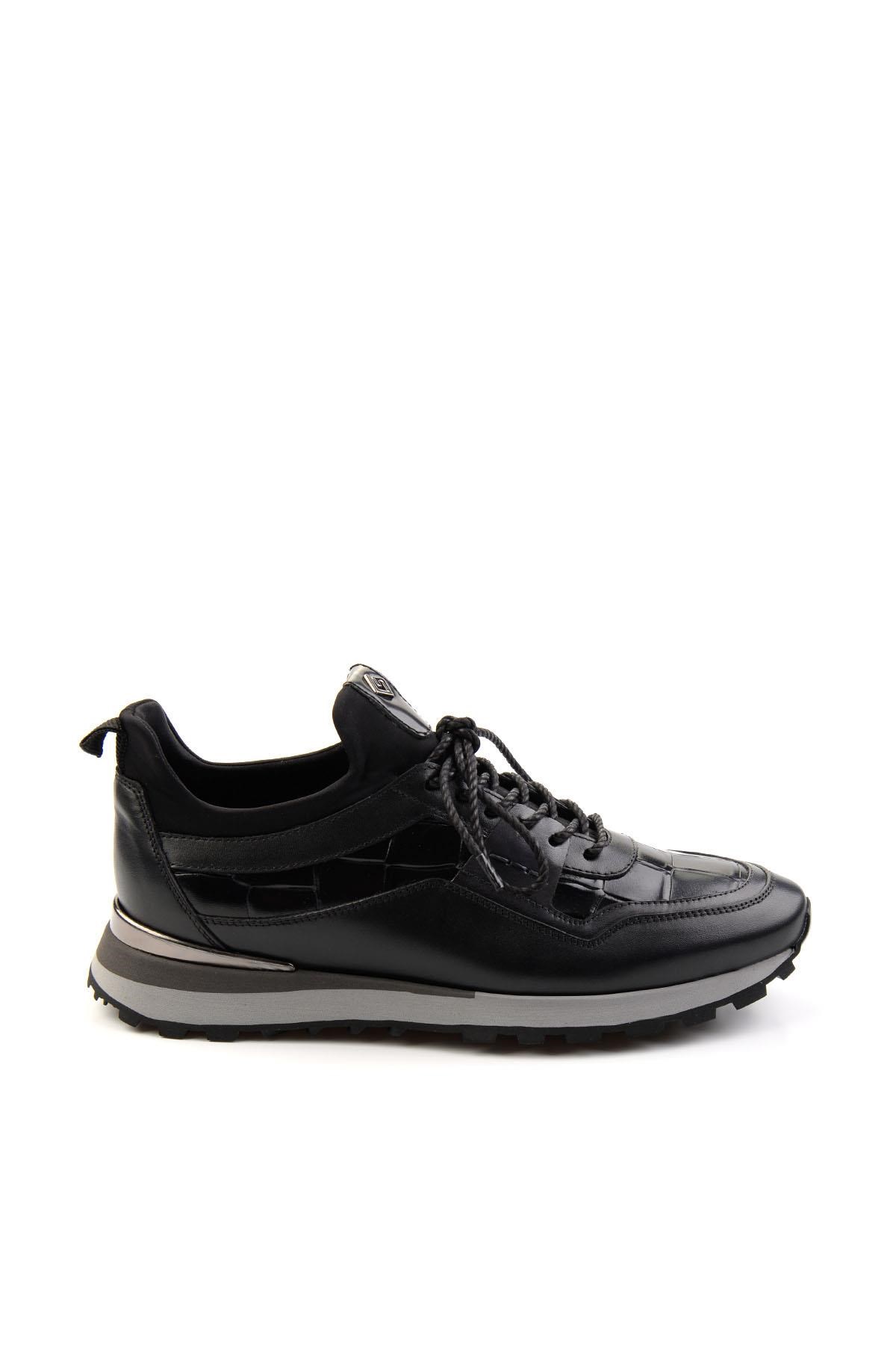 Siyah Hakiki Deri Erkek Sneaker E01075610603