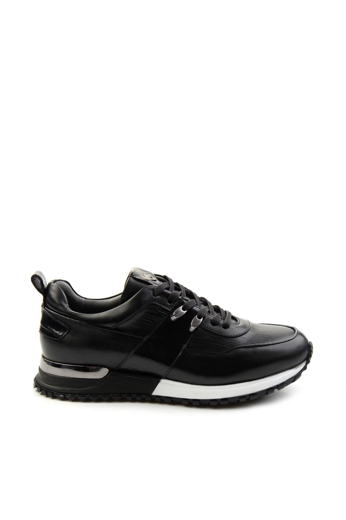 Siyah Hakiki Deri Erkek Sneaker E01075616603