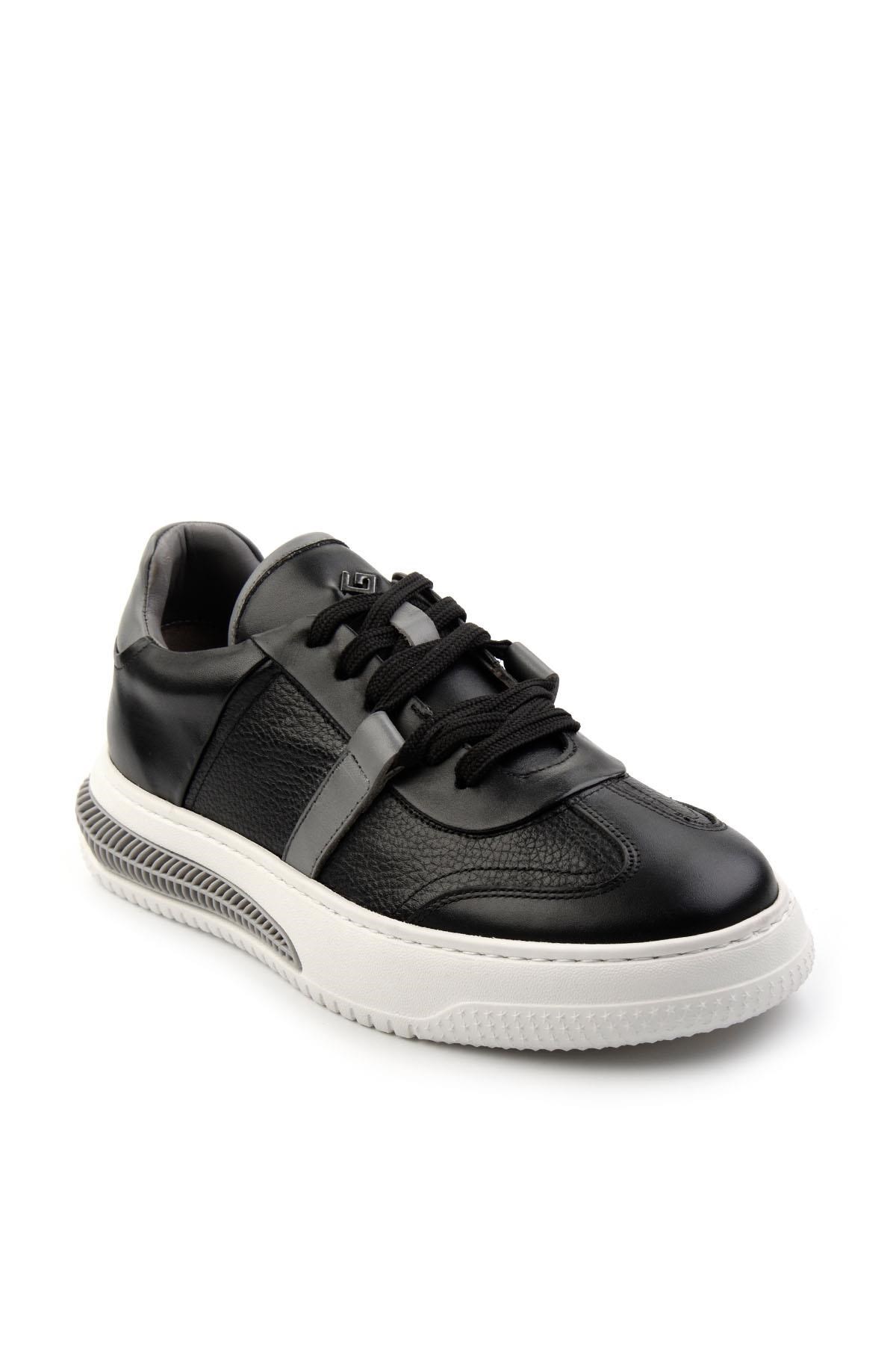 Siyah Hakiki Deri Erkek Sneaker E01075574603