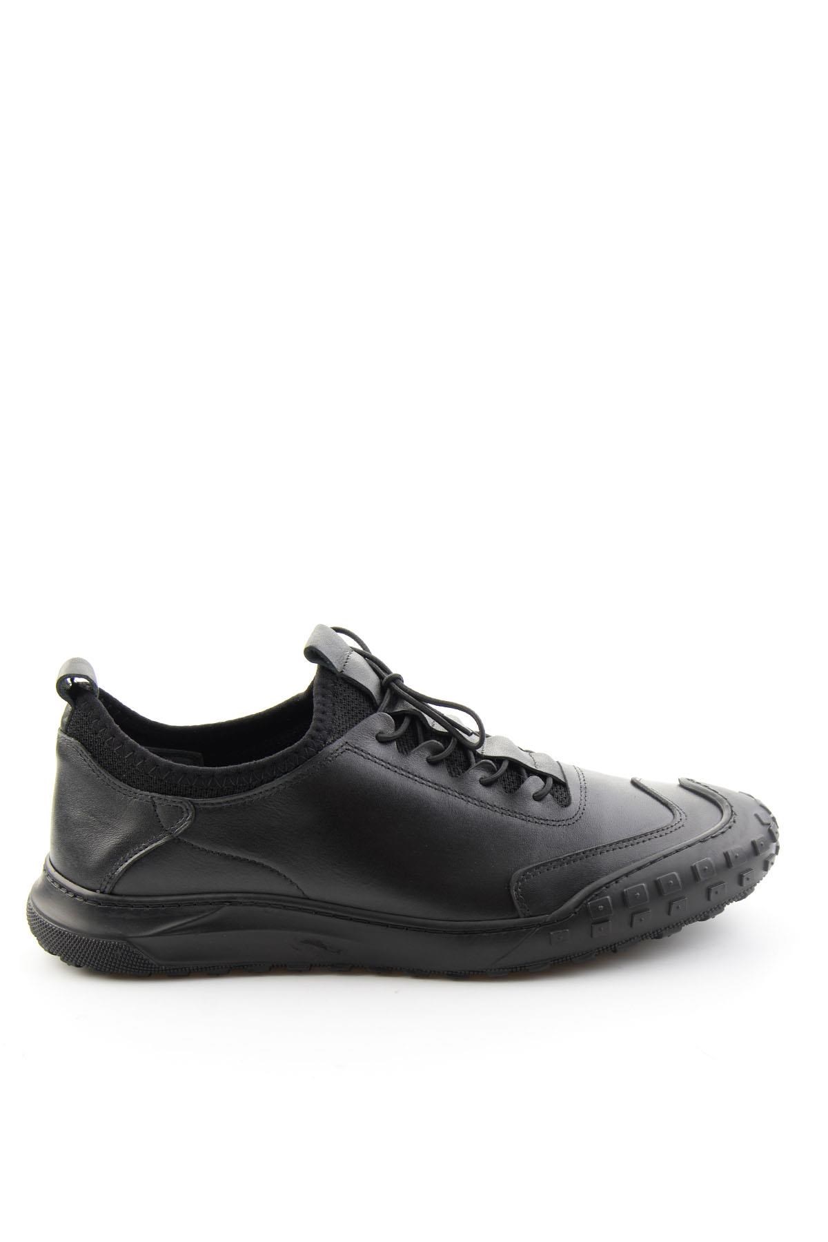 Siyah Hakiki Deri Erkek Sneaker E01076378503