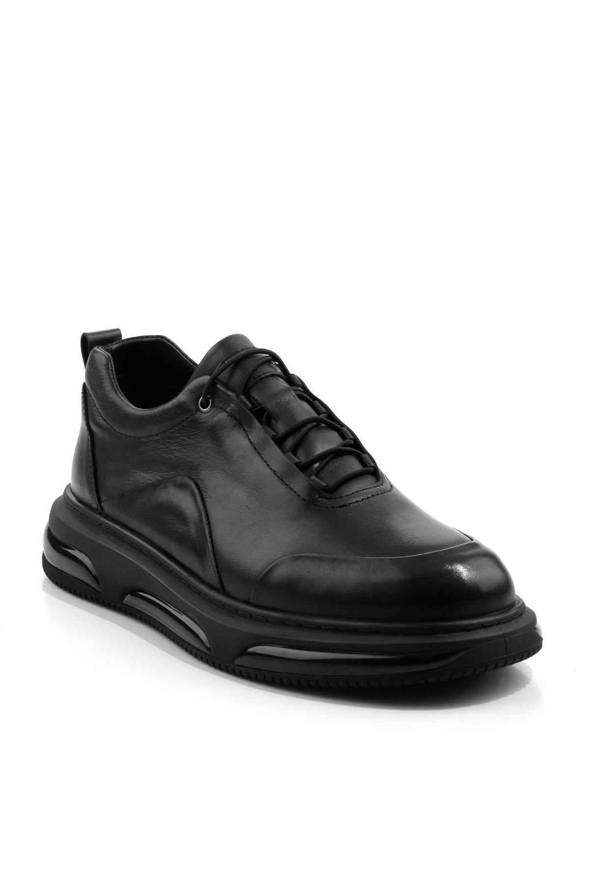 Siyah Hakiki Deri Erkek Sneaker E01080212403