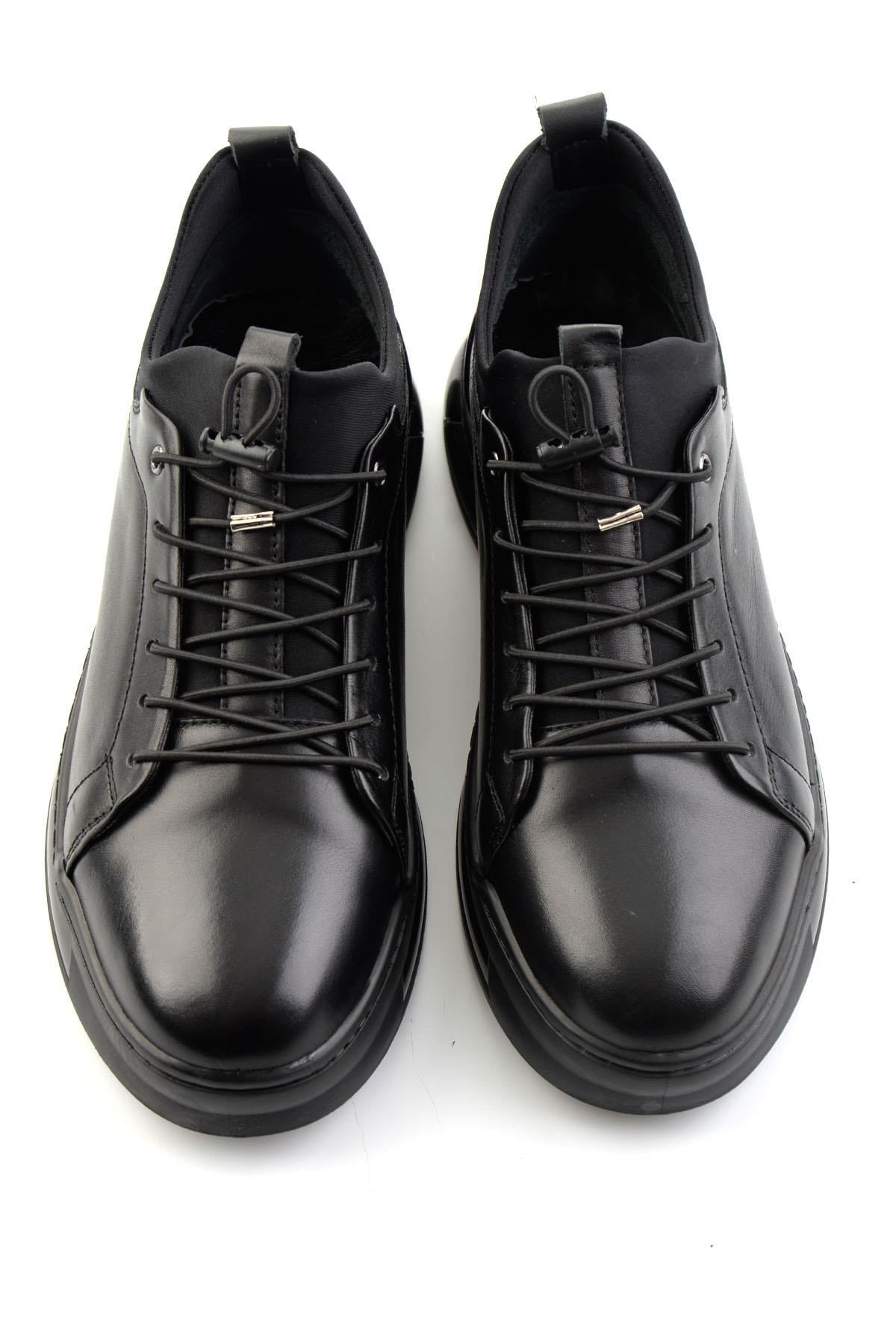 Siyah Hakiki Deri Erkek Sneaker E01080228543