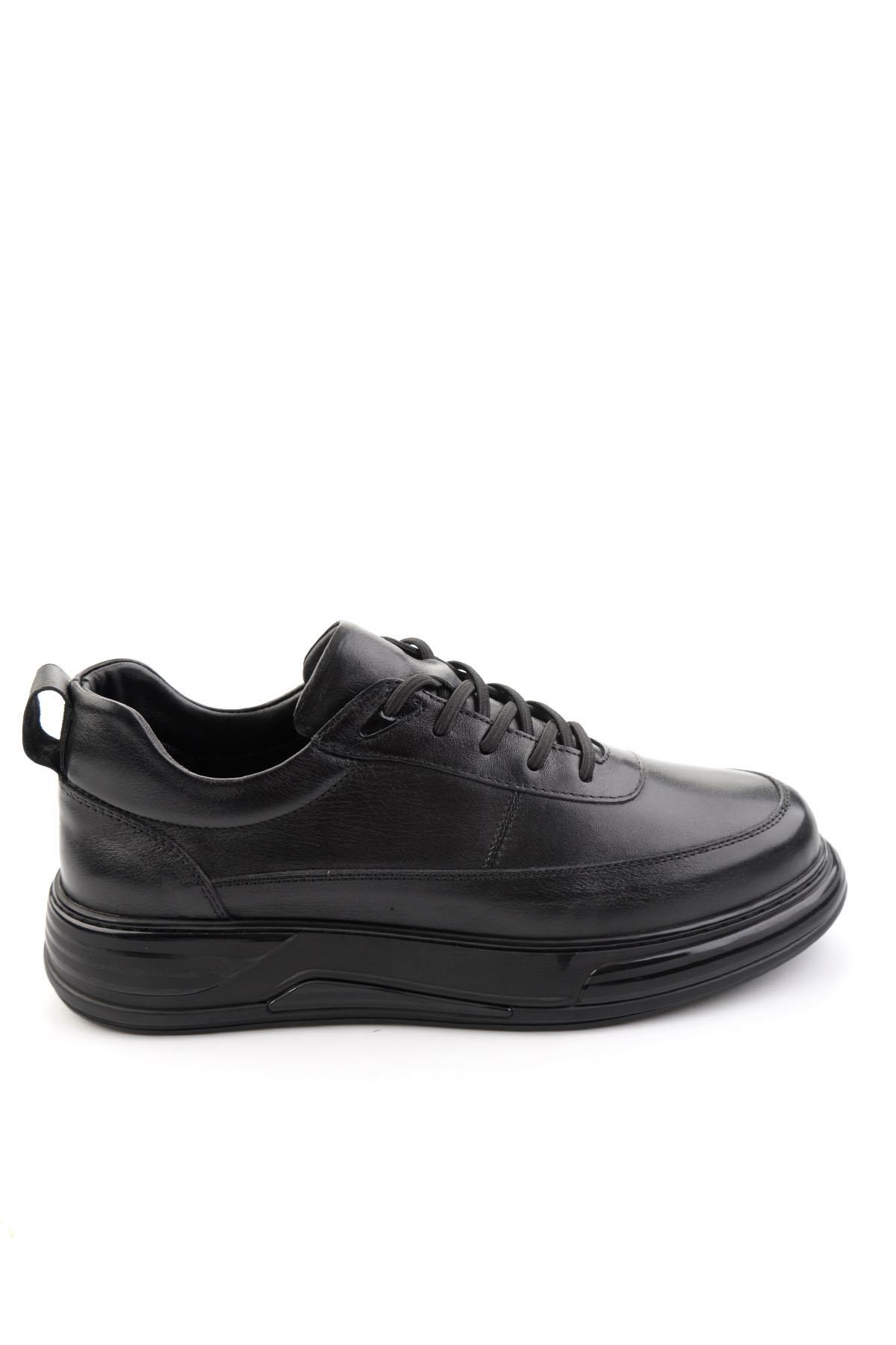 Siyah Hakiki Deri Erkek Sneaker E01080256343