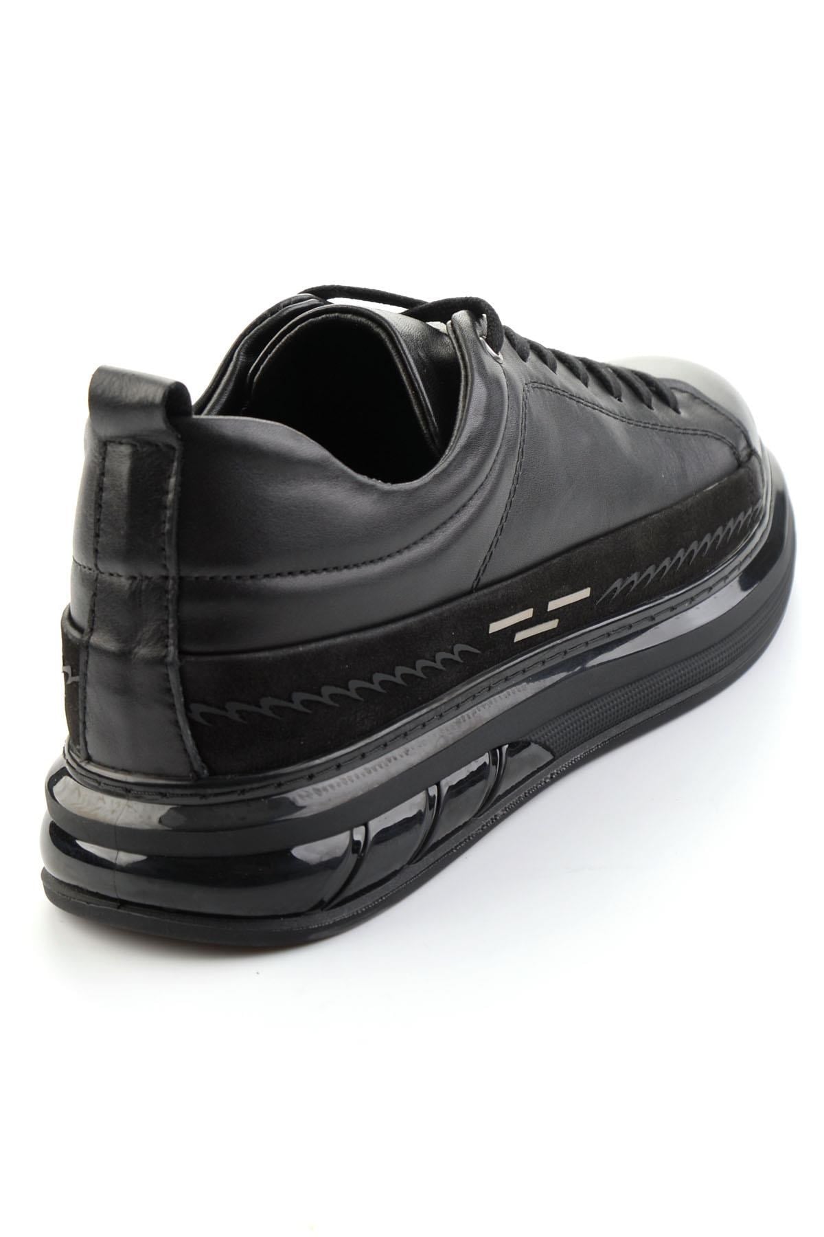 Siyah Hakiki Deri Erkek Sneaker E01080226343