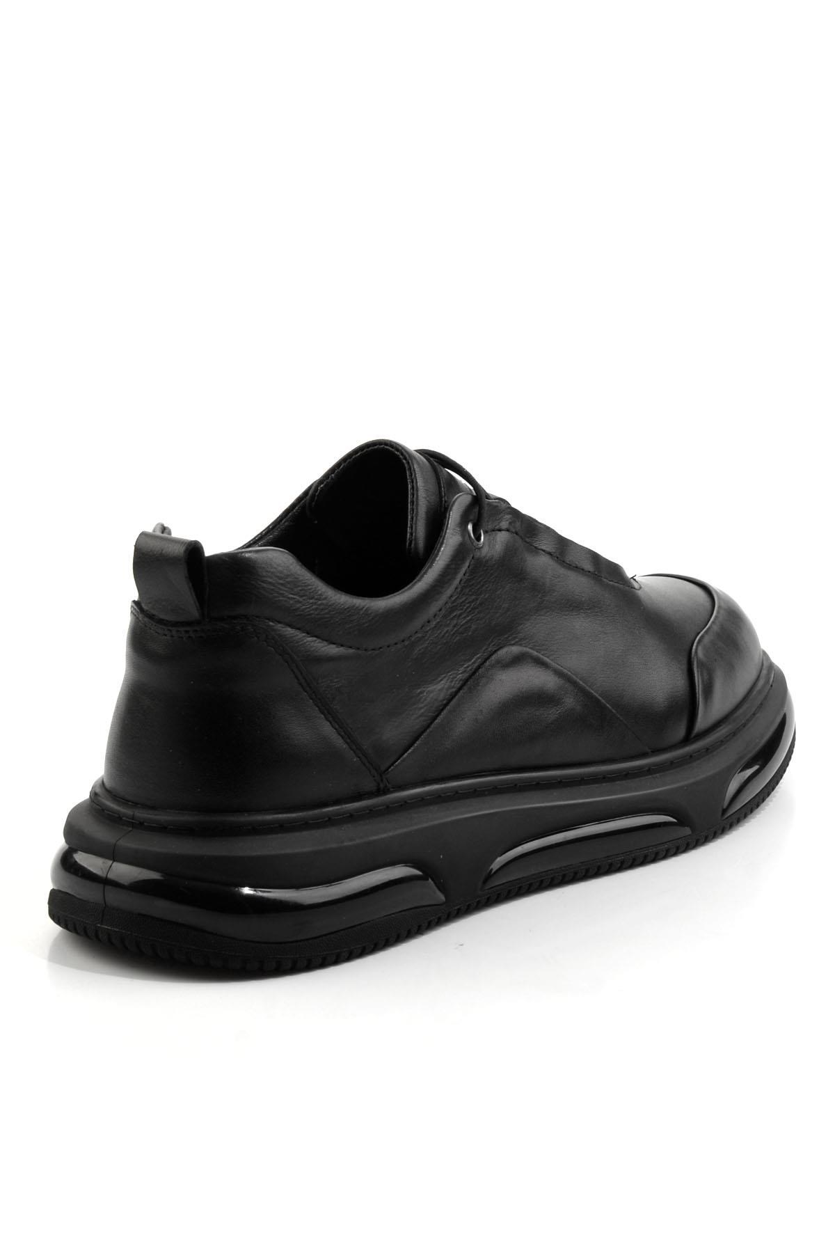Siyah Hakiki Deri Erkek Sneaker E01080212403
