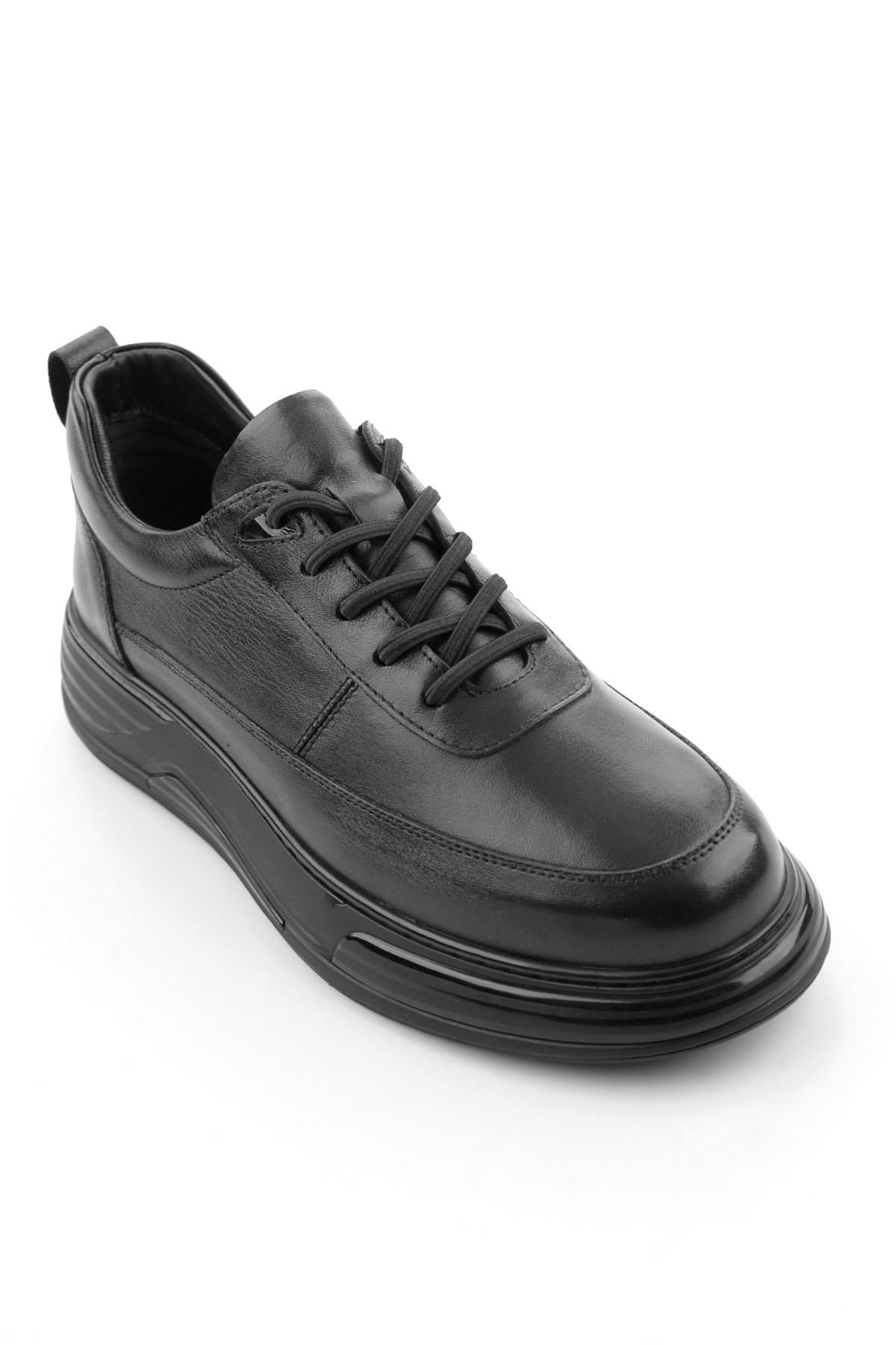Siyah Hakiki Deri Erkek Sneaker E01080256343