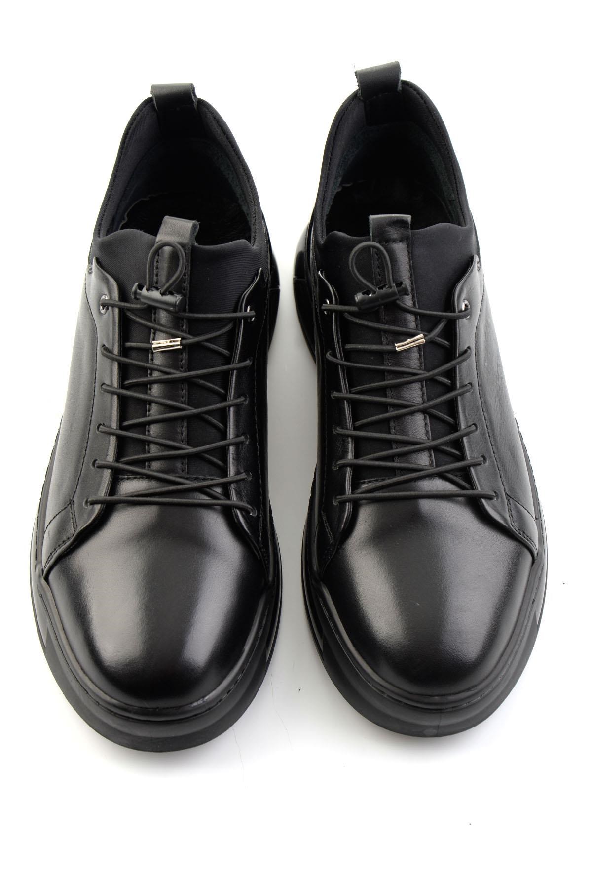 Siyah Hakiki Deri Erkek Sneaker E01080228543
