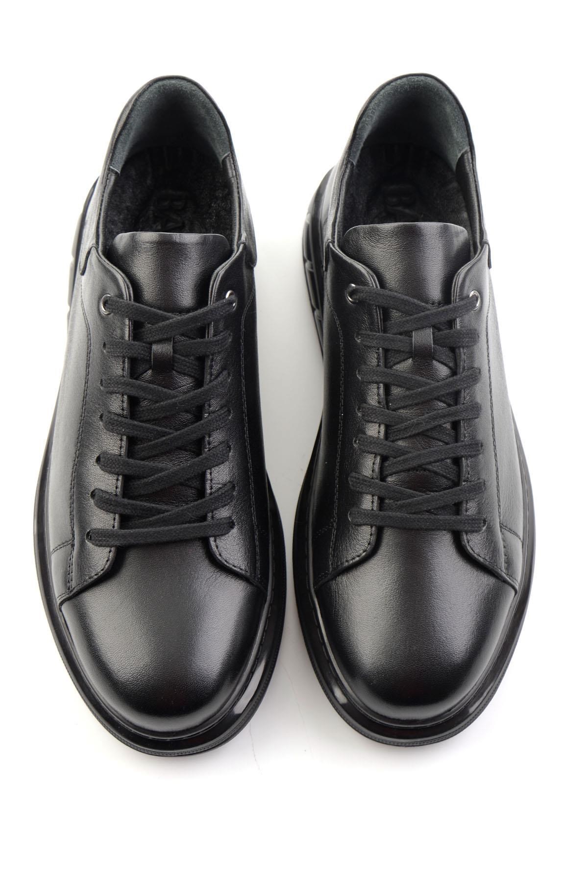 Siyah Hakiki Deri Erkek Sneaker E01080902143