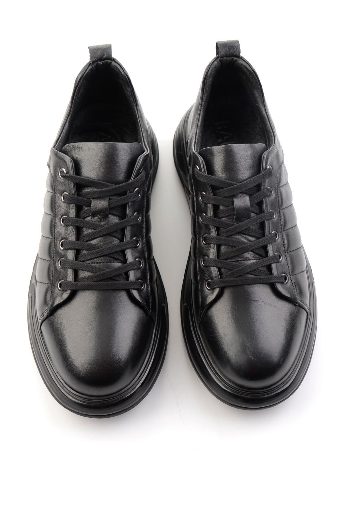 Siyah Hakiki Deri Erkek Sneaker E01080218443