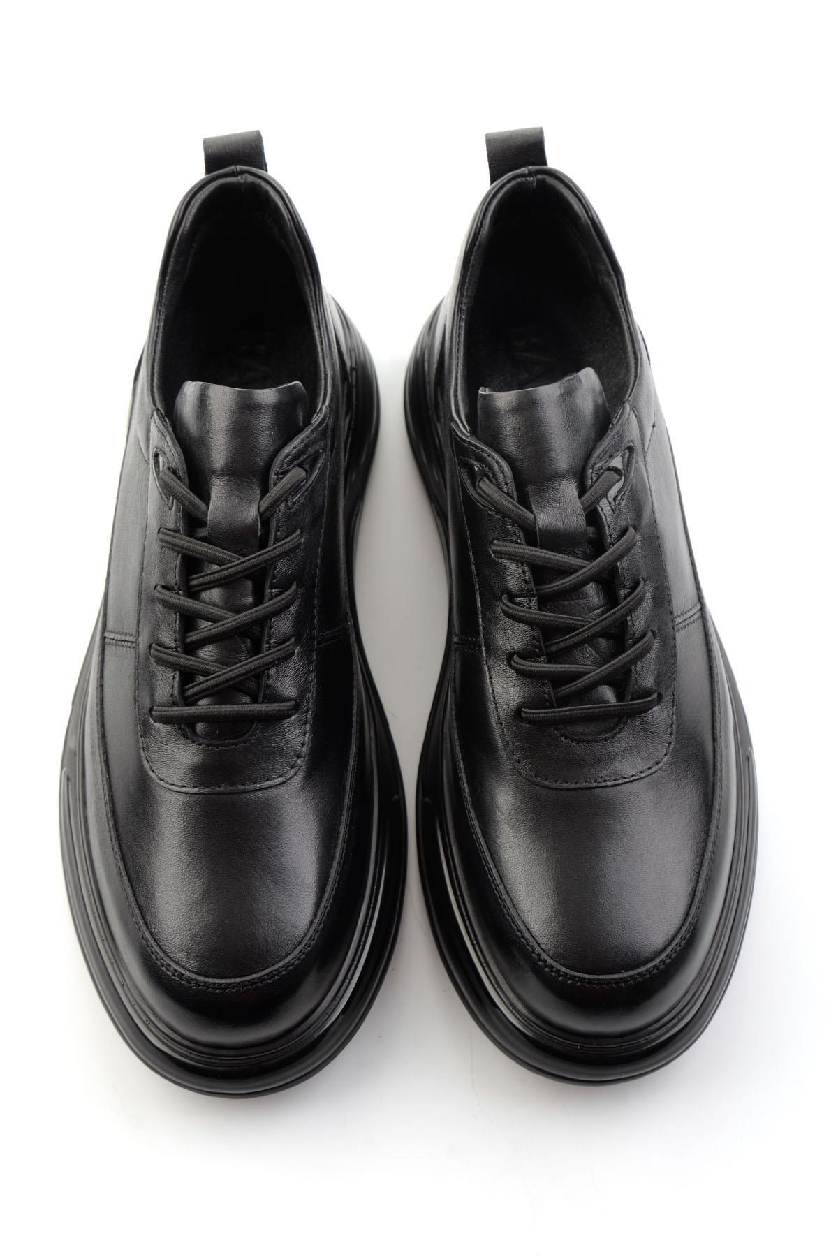 Siyah Hakiki Deri Erkek Sneaker E01080256343