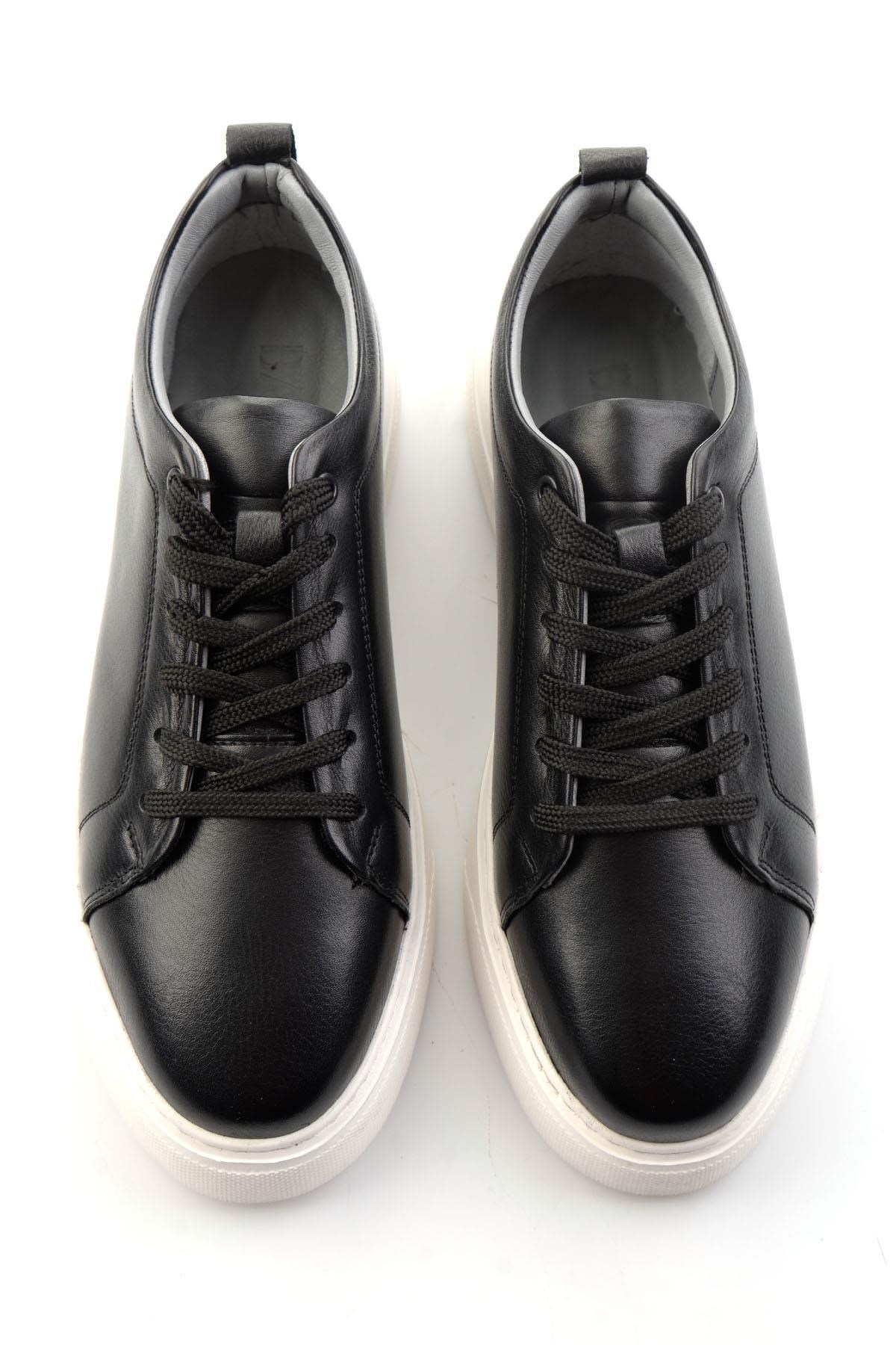 Siyah Hakiki Deri Erkek Sneaker E01082102043