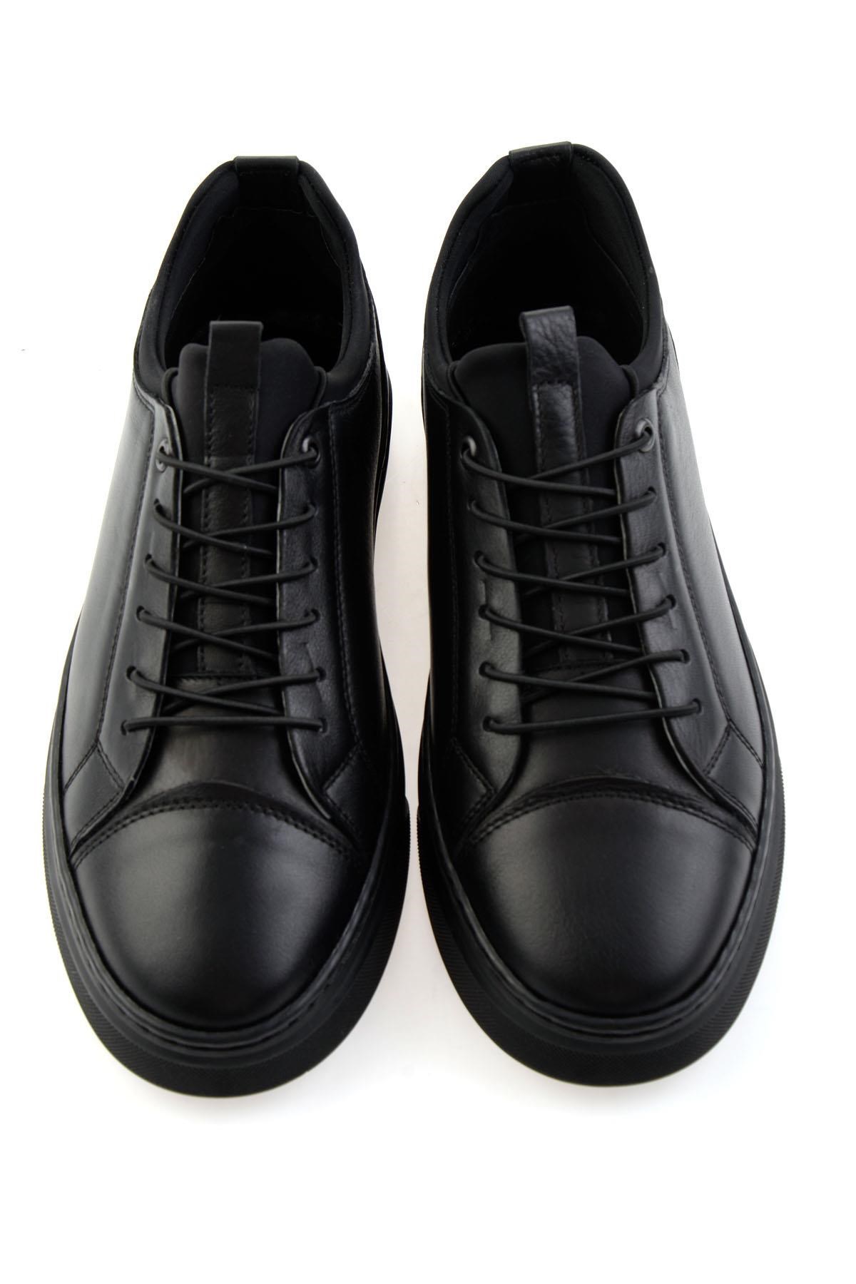 Siyah Hakiki Deri Erkek Sneaker E01082000603