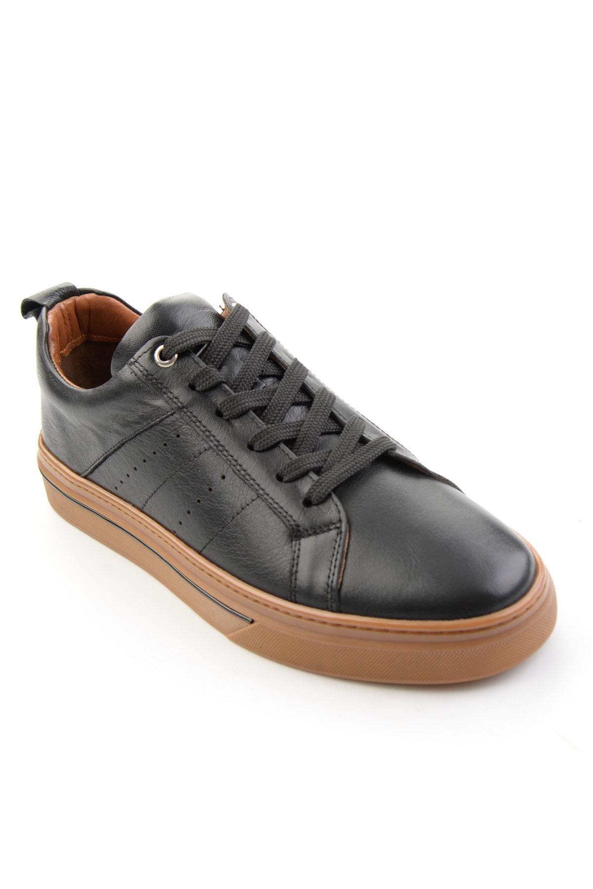 Siyah Hakiki Deri Erkek Sneaker E01082009503