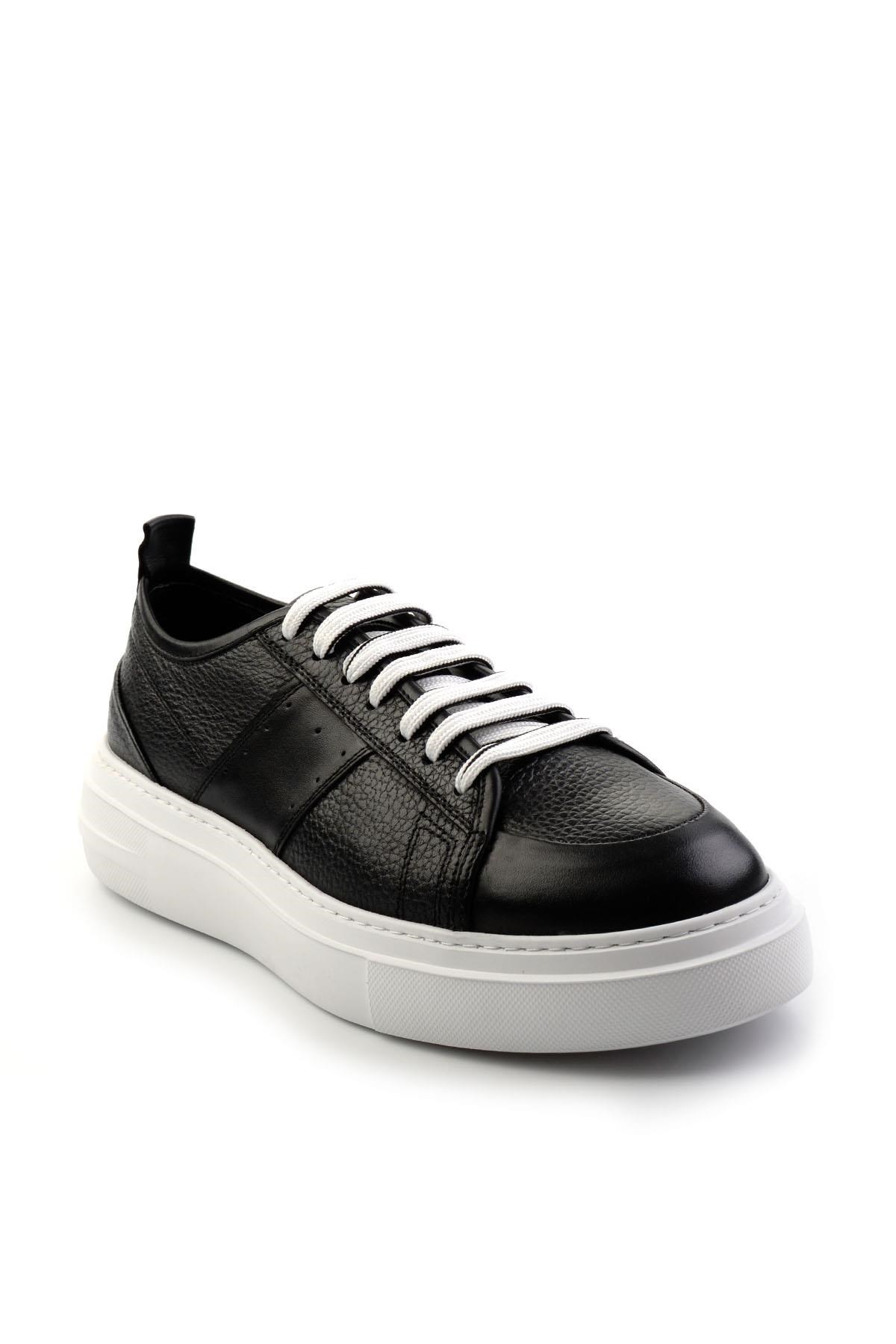 Siyah Hakiki Deri Erkek Sneaker E01083018003