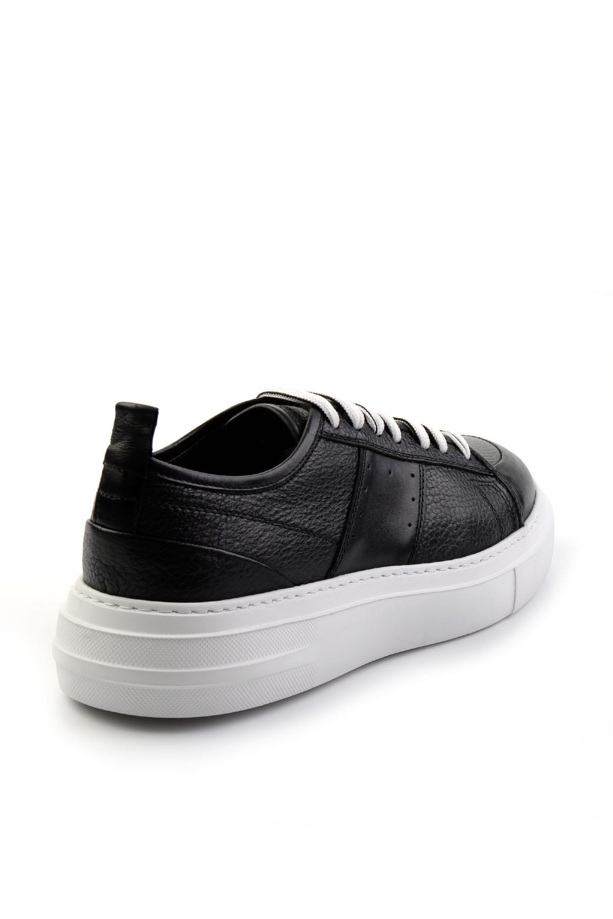 Siyah Hakiki Deri Erkek Sneaker E01083018003