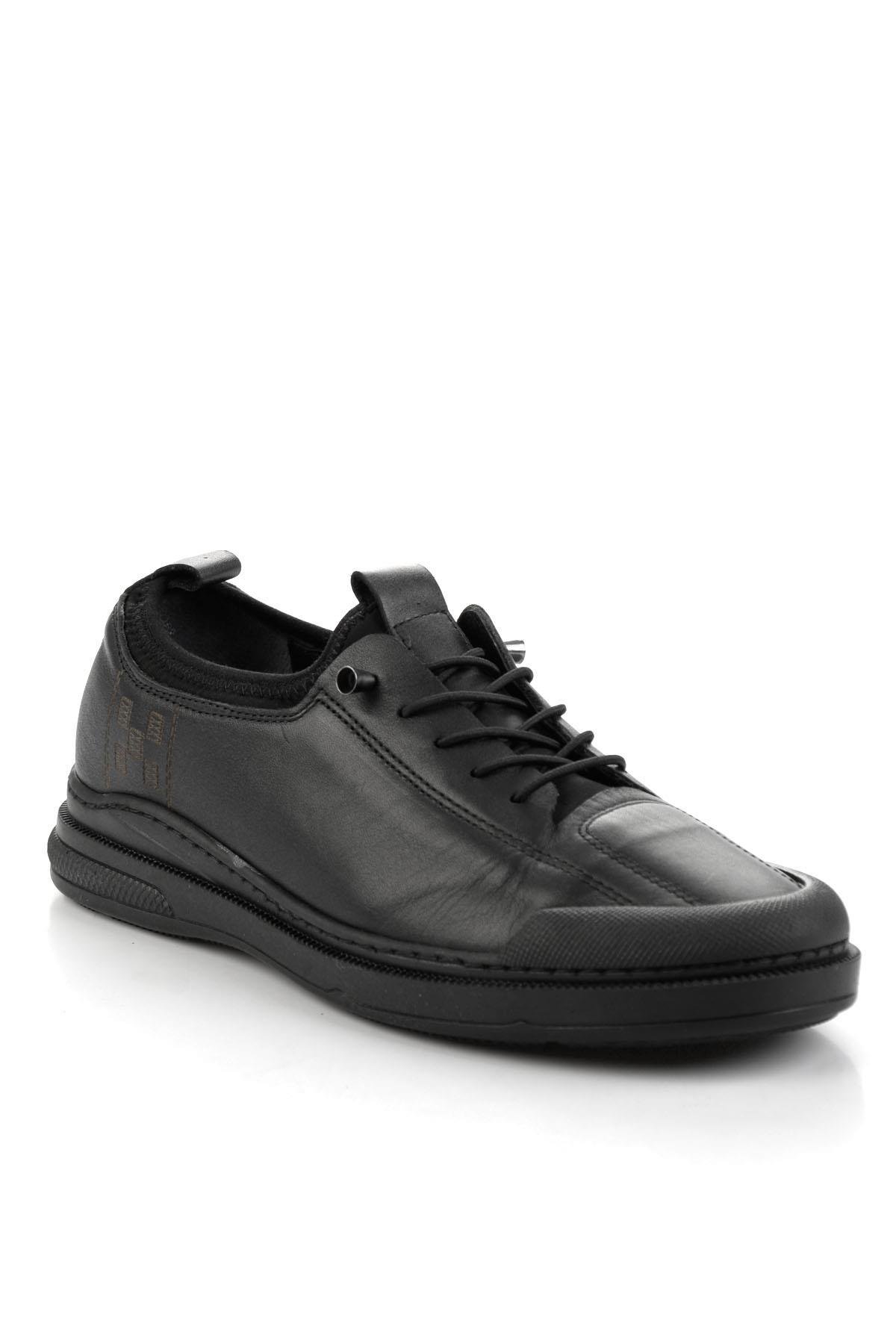 Siyah Hakiki Deri Erkek Sneaker E01084240843
