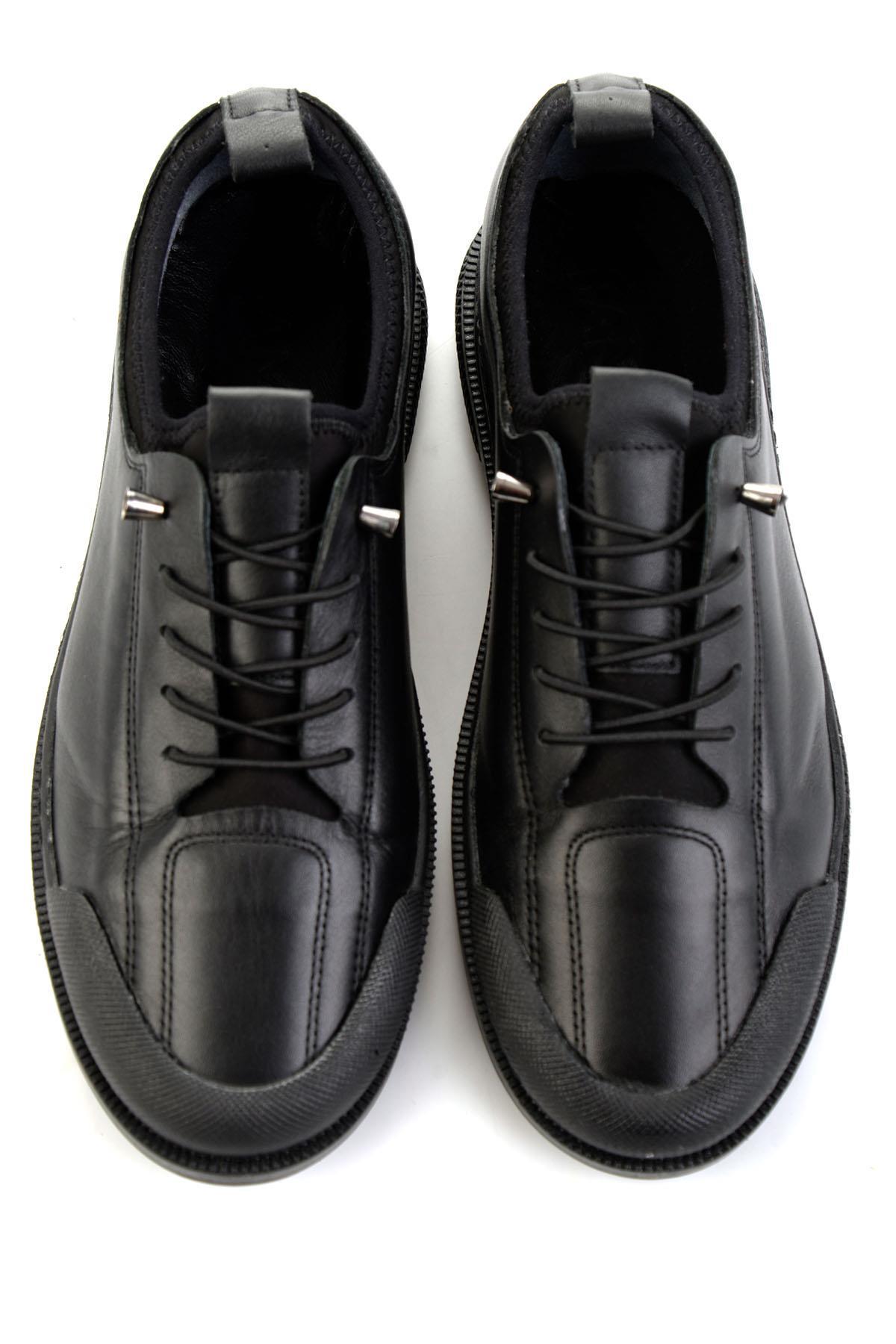 Siyah Hakiki Deri Erkek Sneaker E01084240843