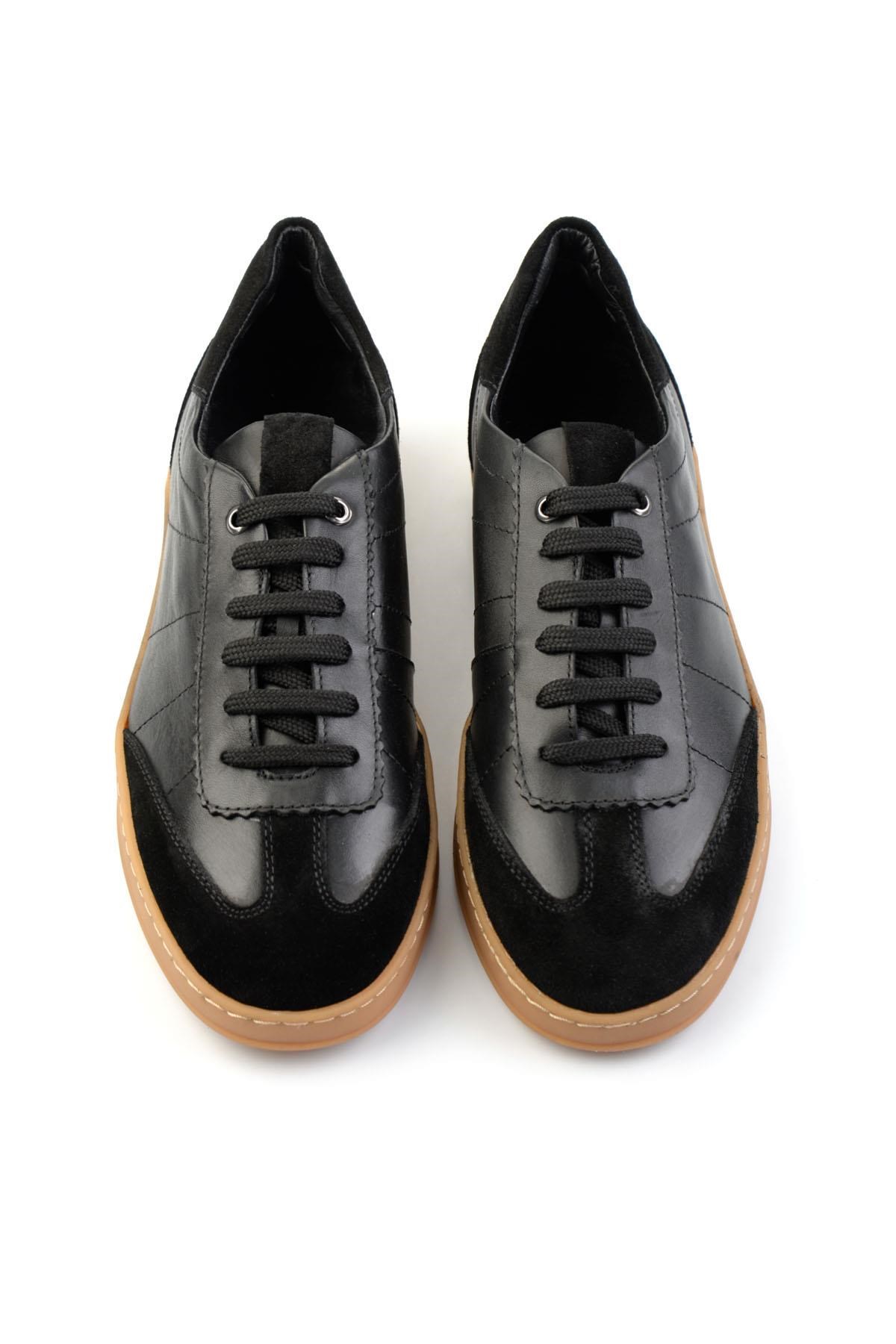 Siyah Hakiki Deri Erkek Sneaker E01087114702