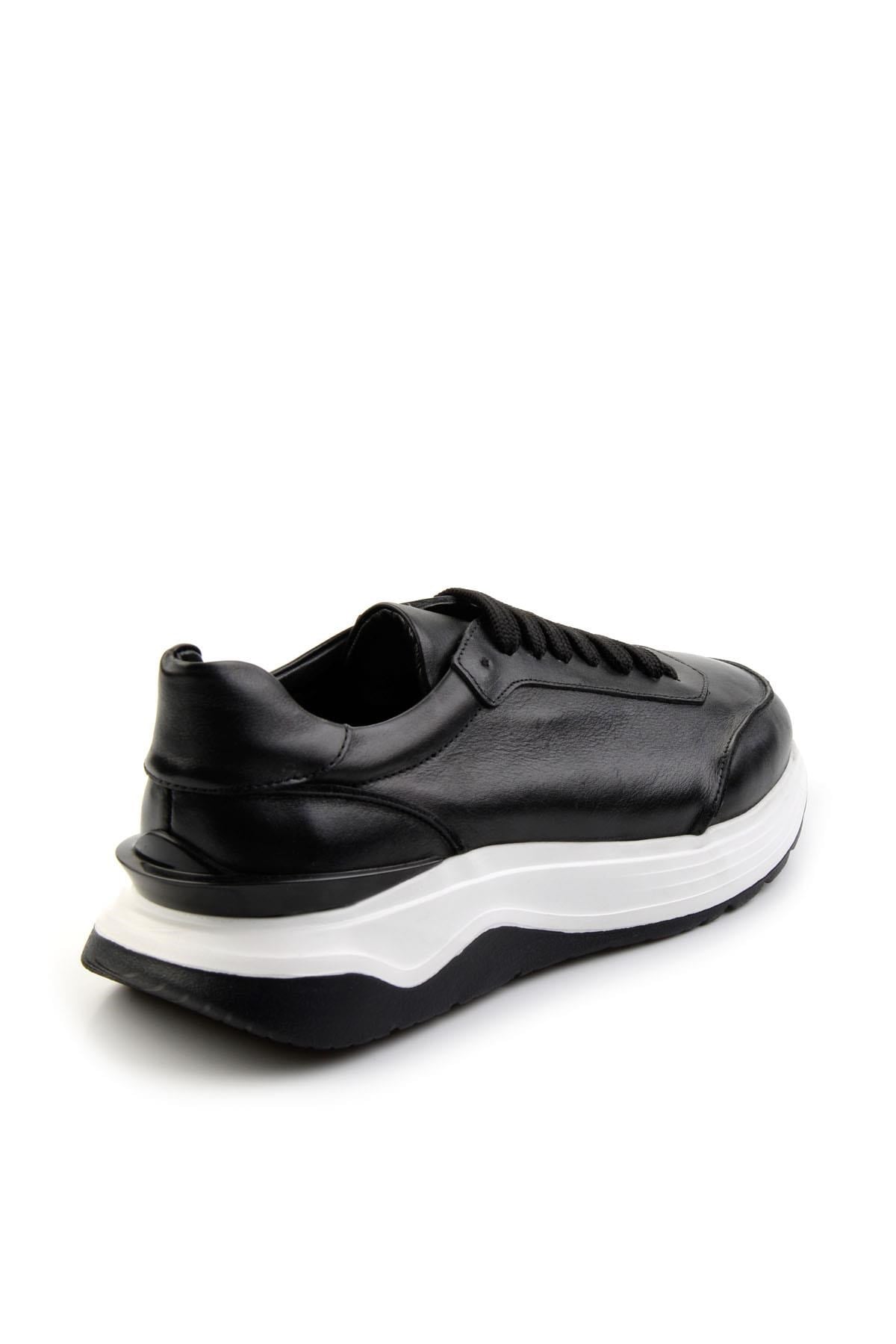 Siyah Hakiki Deri Erkek Sneaker E01087115603