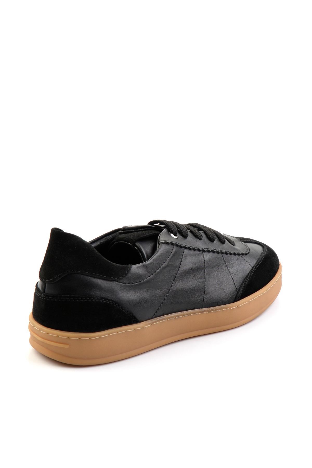 Siyah Hakiki Deri Erkek Sneaker E01087114702