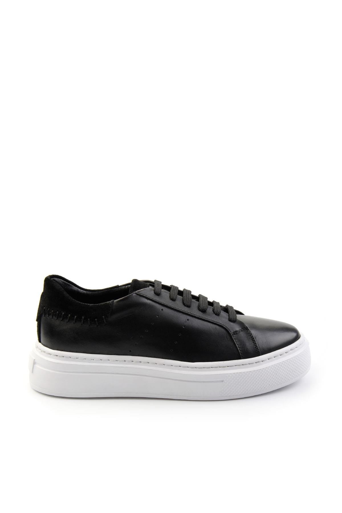 Siyah Hakiki Deri Erkek Sneaker E01087114303