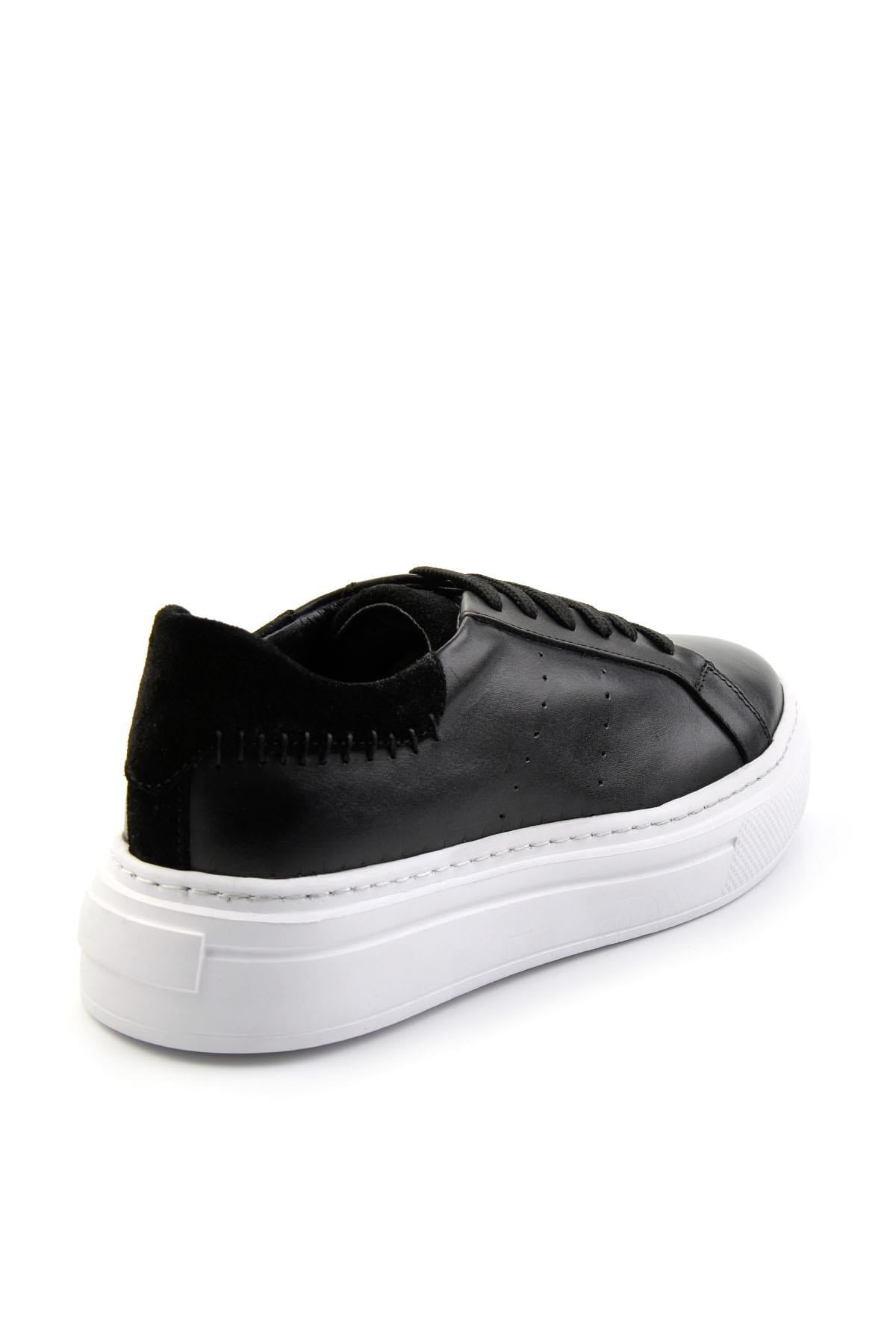 Siyah Hakiki Deri Erkek Sneaker E01087114303