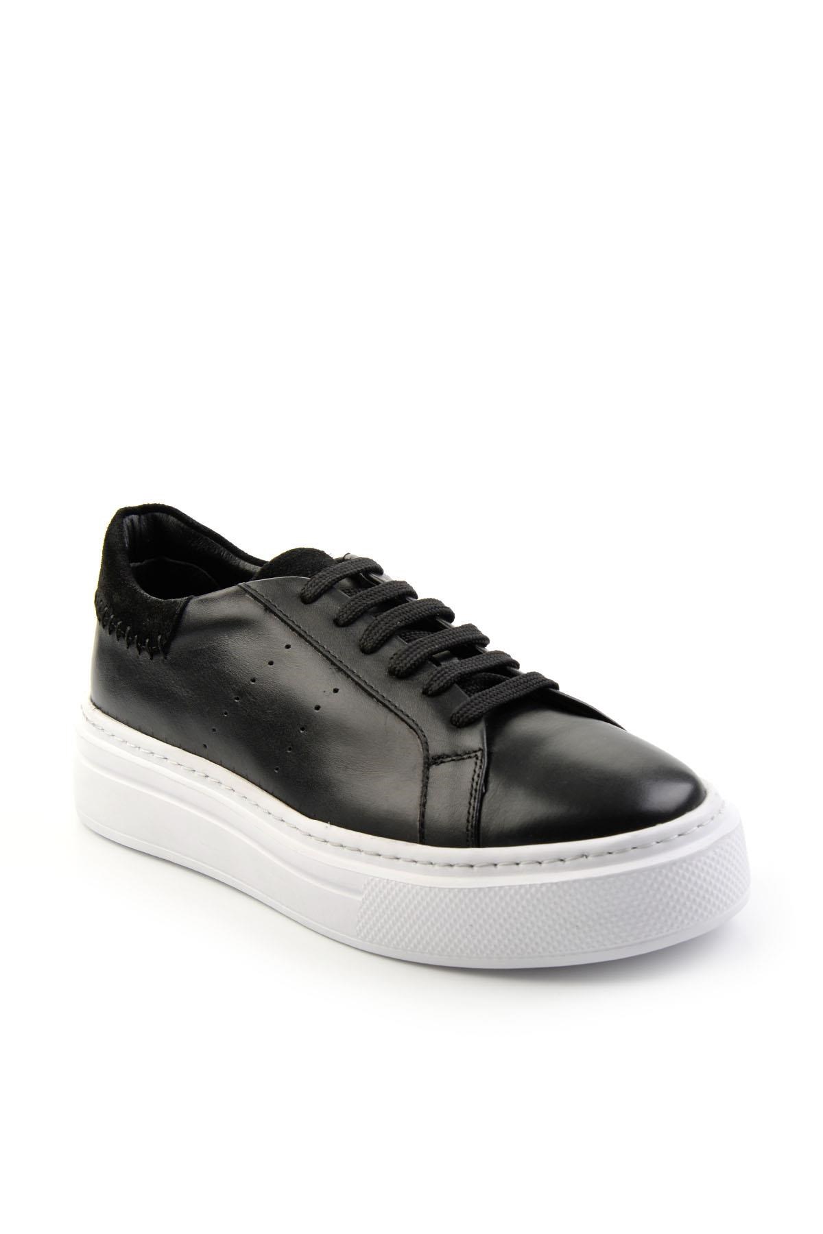Siyah Hakiki Deri Erkek Sneaker E01087114303