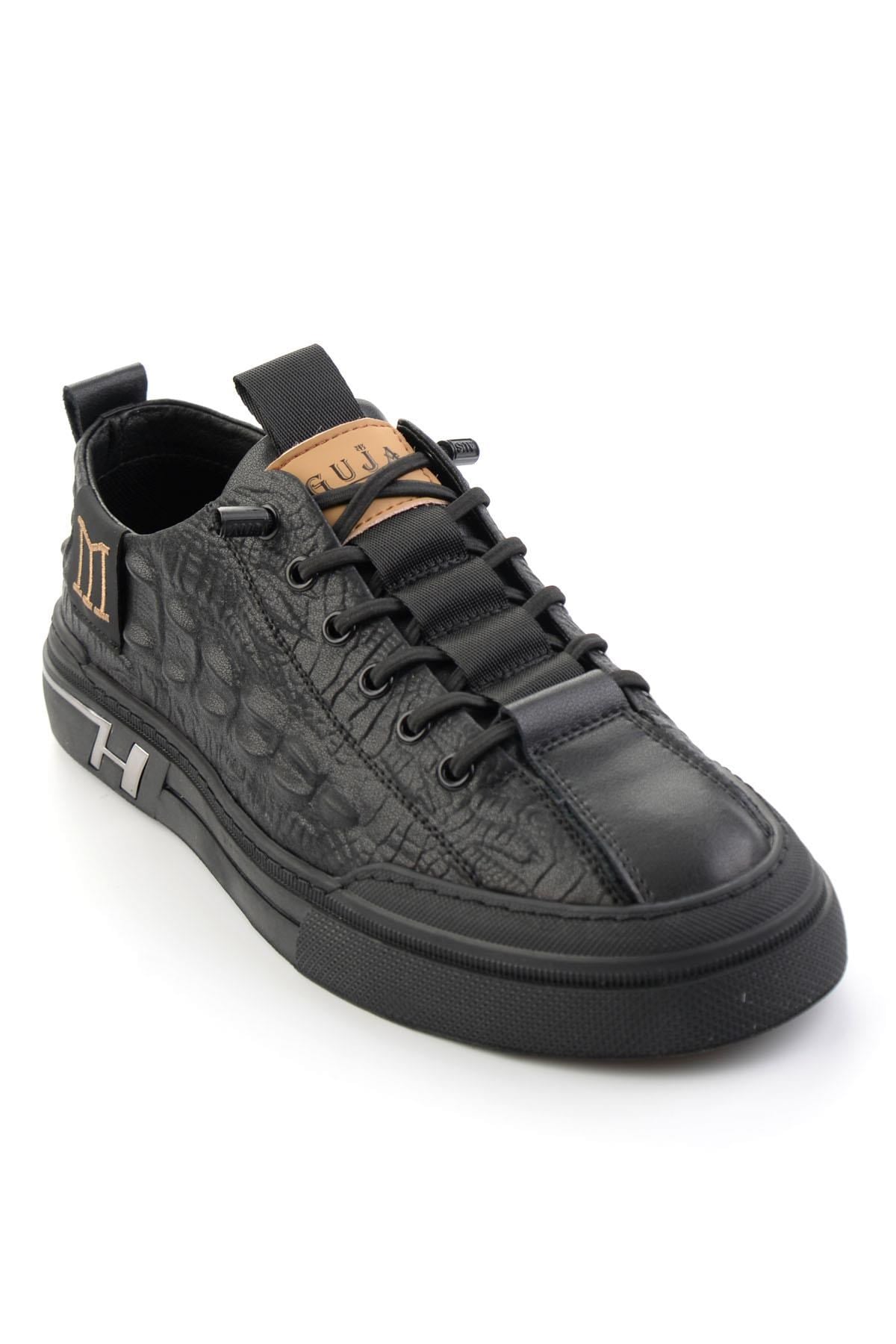 Siyah Hakiki Deri Erkek Sneaker E01185510603