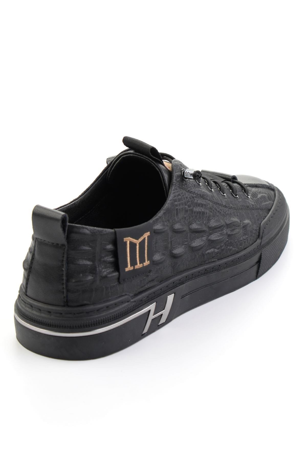 Siyah Hakiki Deri Erkek Sneaker E01185510603