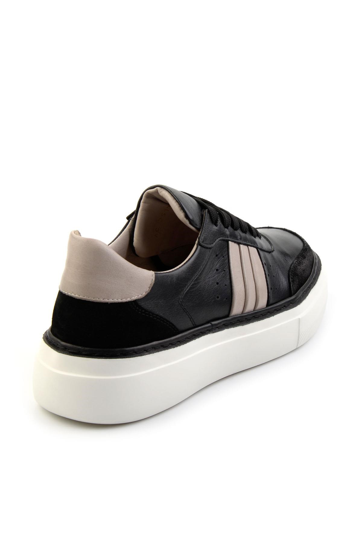 Siyah Hakiki Deri Erkek Sneaker E01304513843