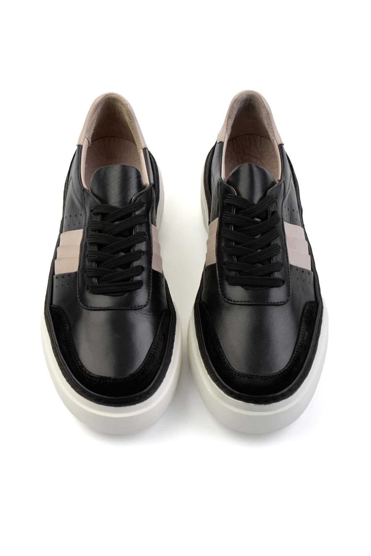 Siyah Hakiki Deri Erkek Sneaker E01304513843
