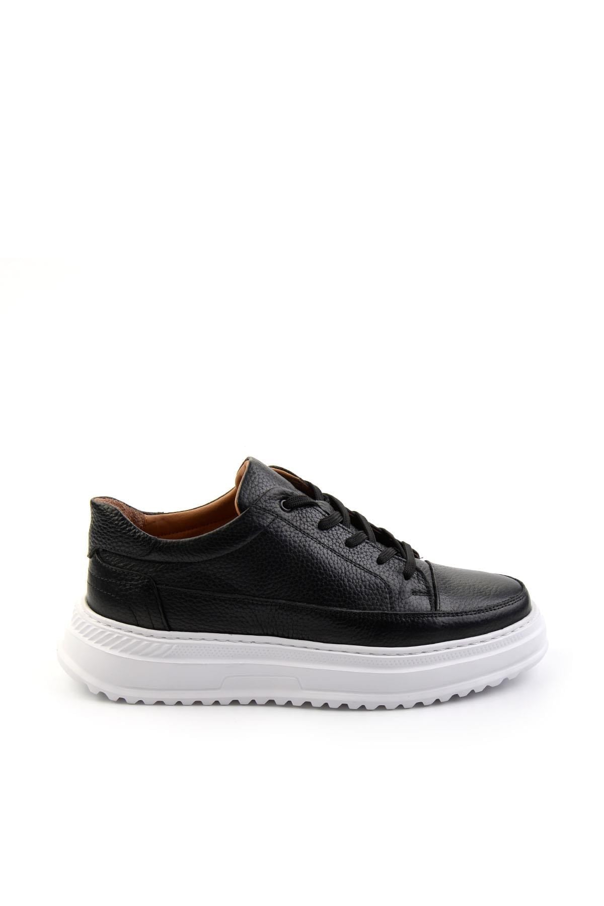Siyah Hakiki Deri Erkek Sneaker E01304005503
