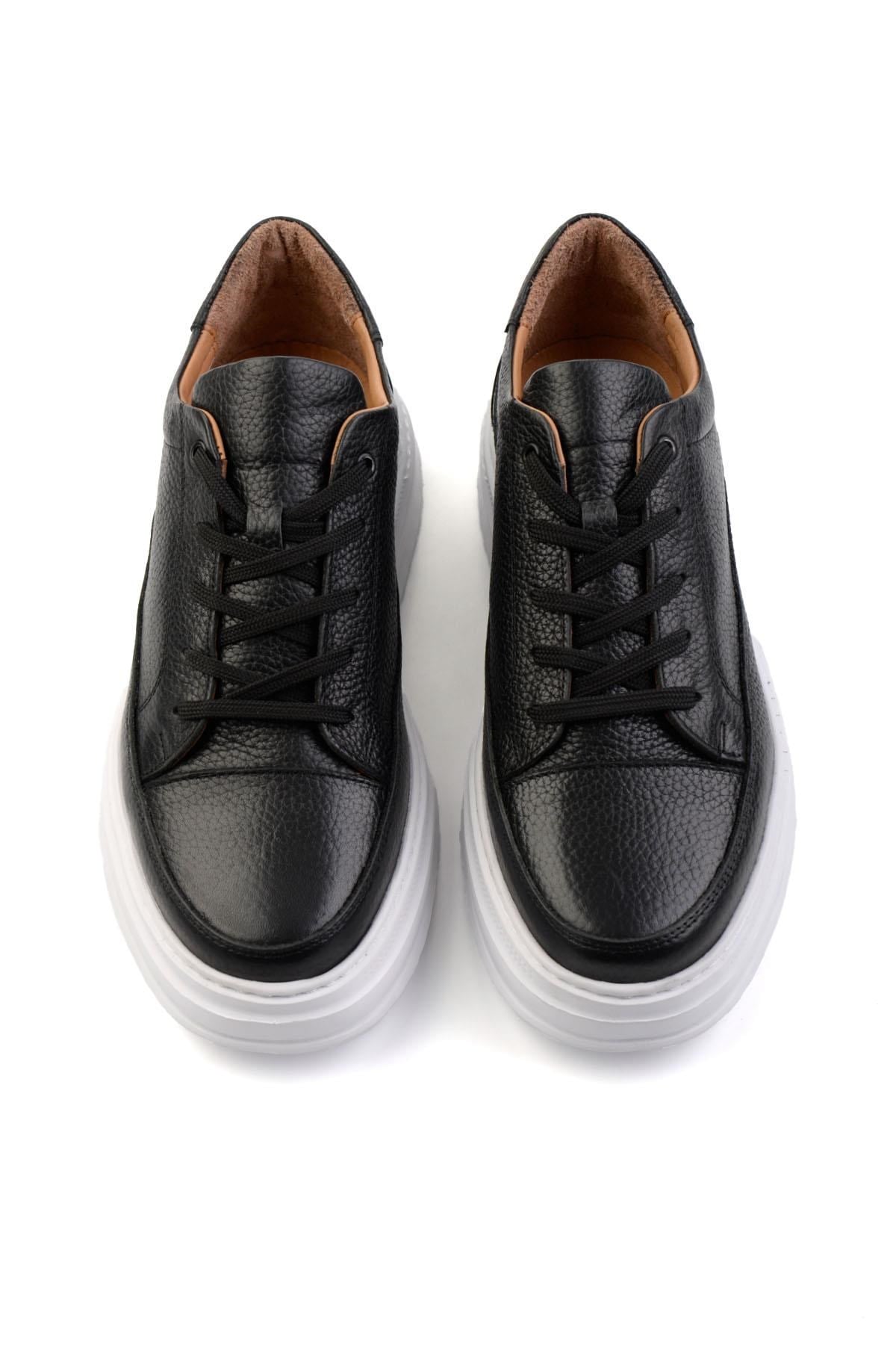 Siyah Hakiki Deri Erkek Sneaker E01304005503