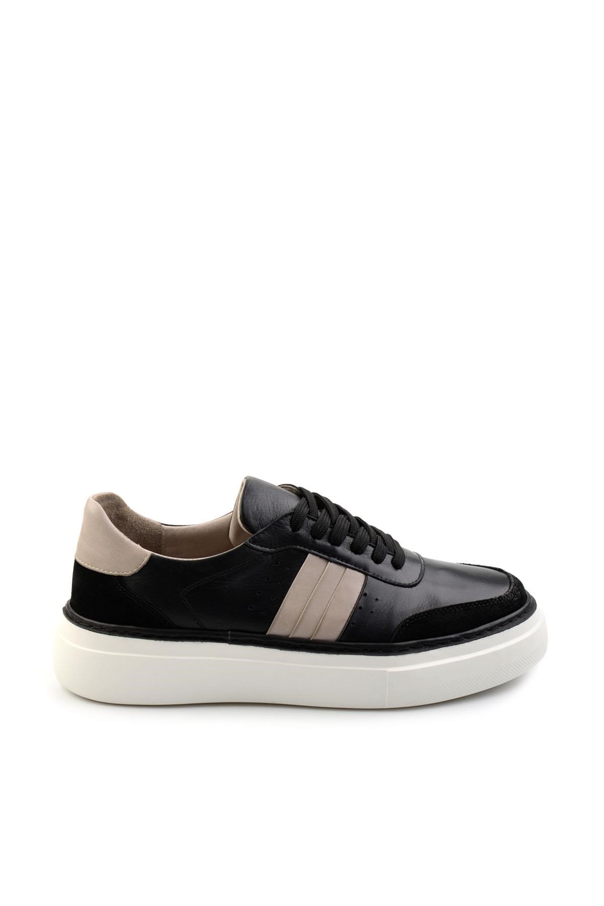 Siyah Hakiki Deri Erkek Sneaker E01304513843