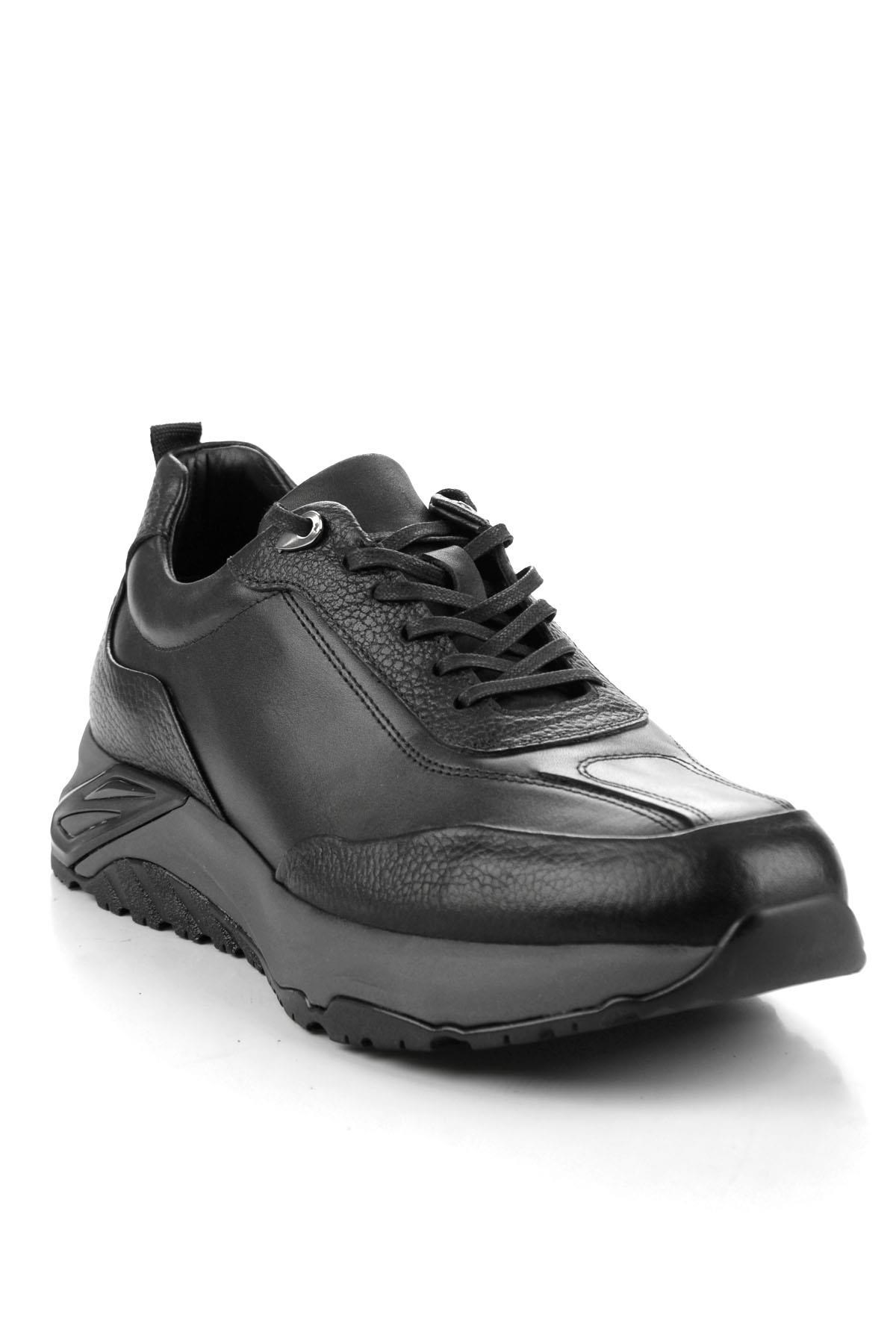 Siyah Hakiki Deri Erkek Sneaker E01307270703