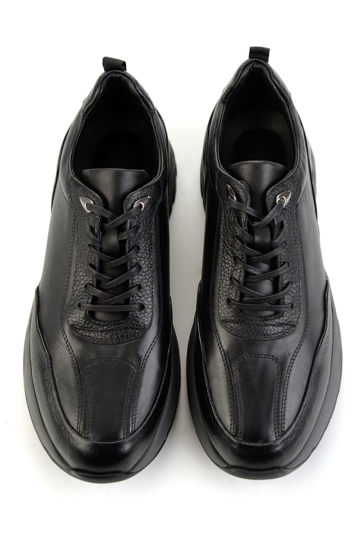 Siyah Hakiki Deri Erkek Sneaker E01307270703