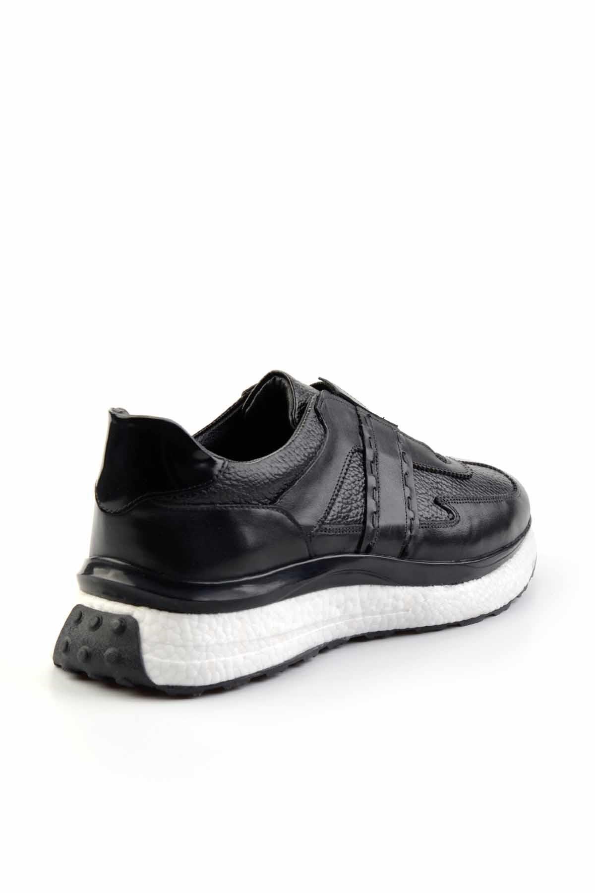 Siyah Hakiki Deri Erkek Sneaker E01310116041