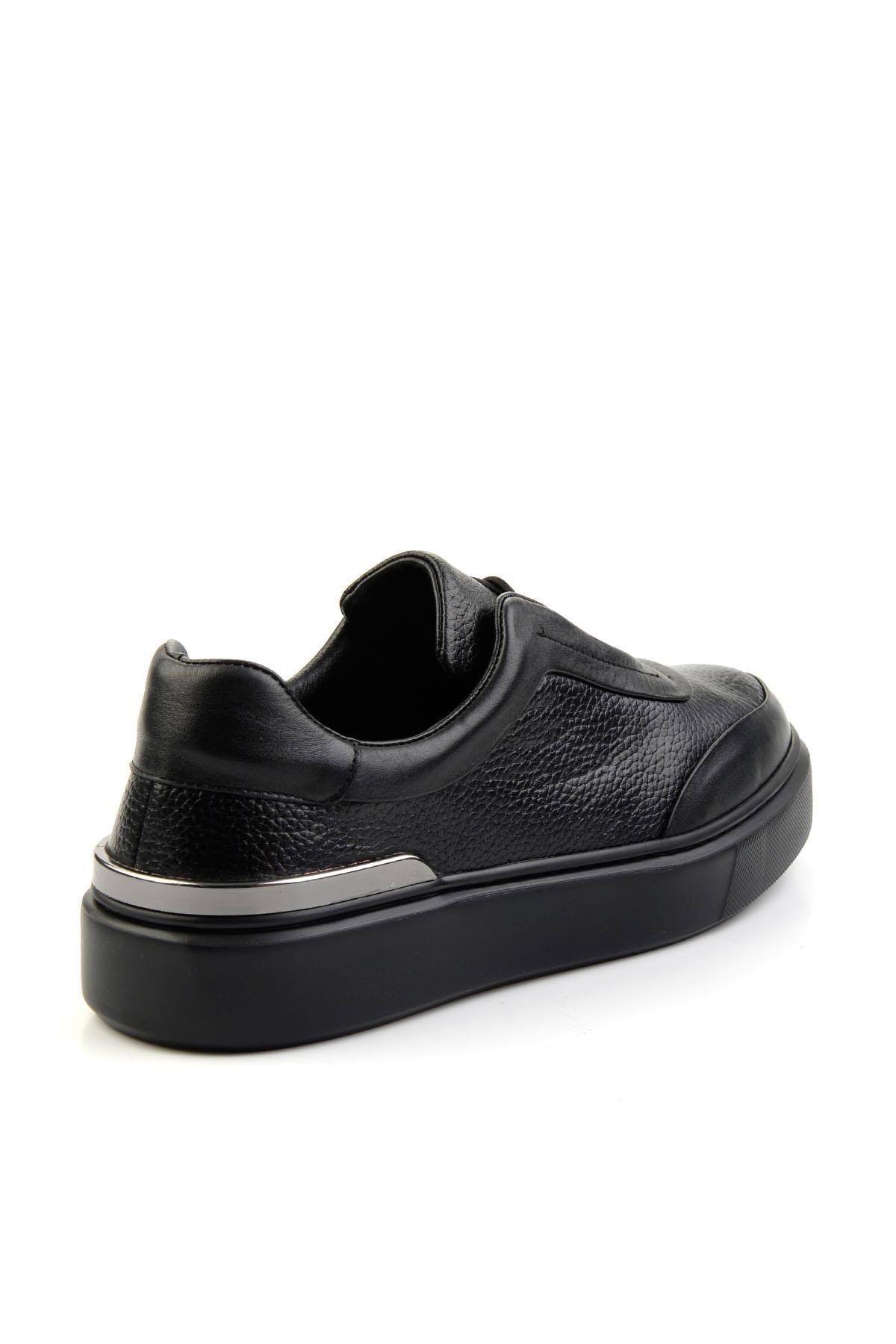 Siyah Hakiki Deri Erkek Sneaker E01347029043