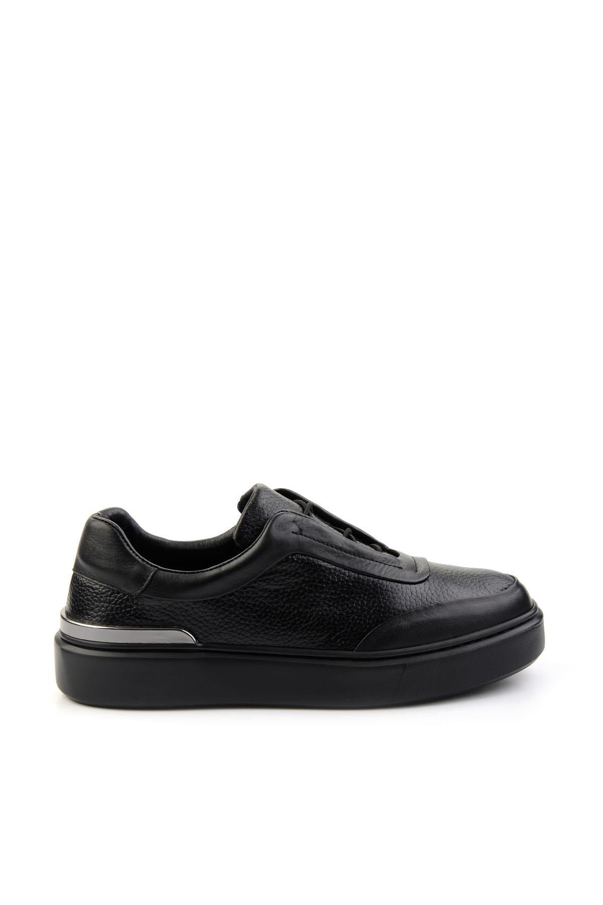 Siyah Hakiki Deri Erkek Sneaker E01347029043
