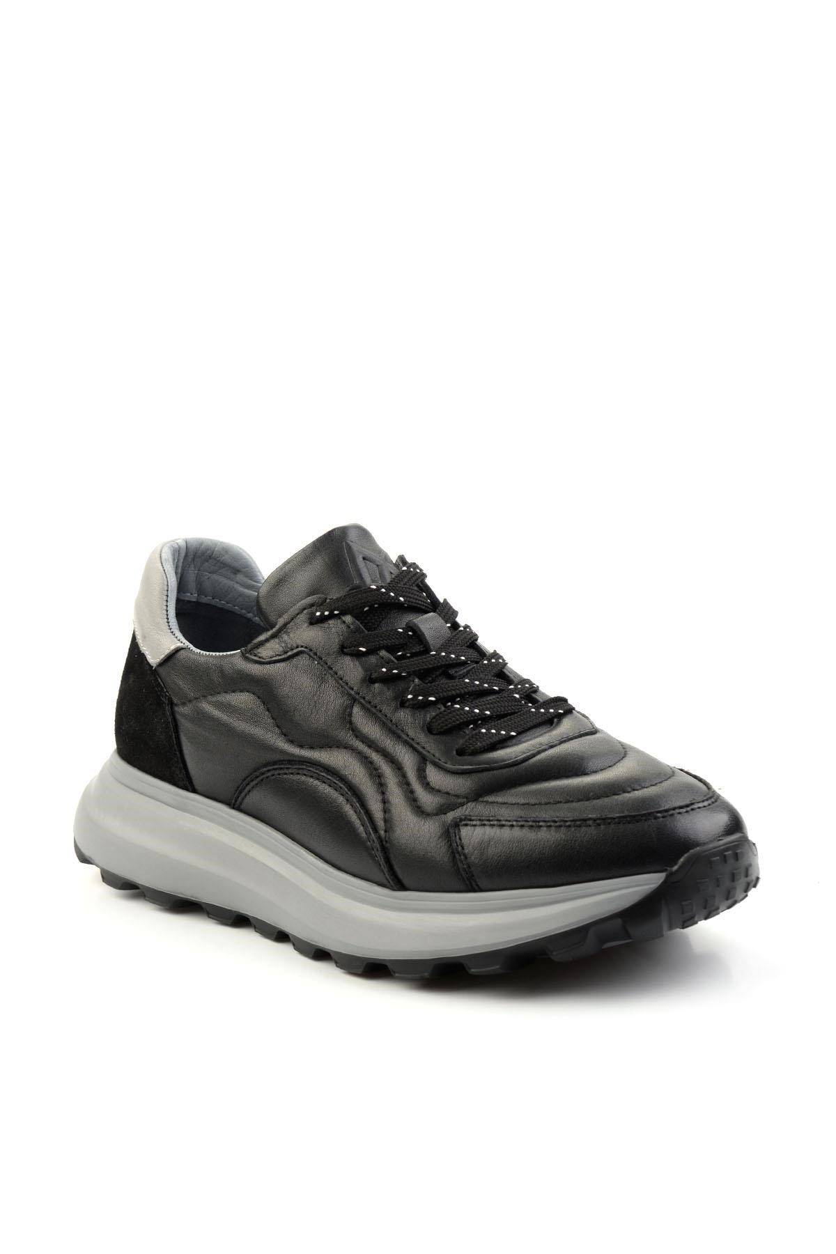 Siyah Hakiki Deri Erkek Sneaker E01347071943
